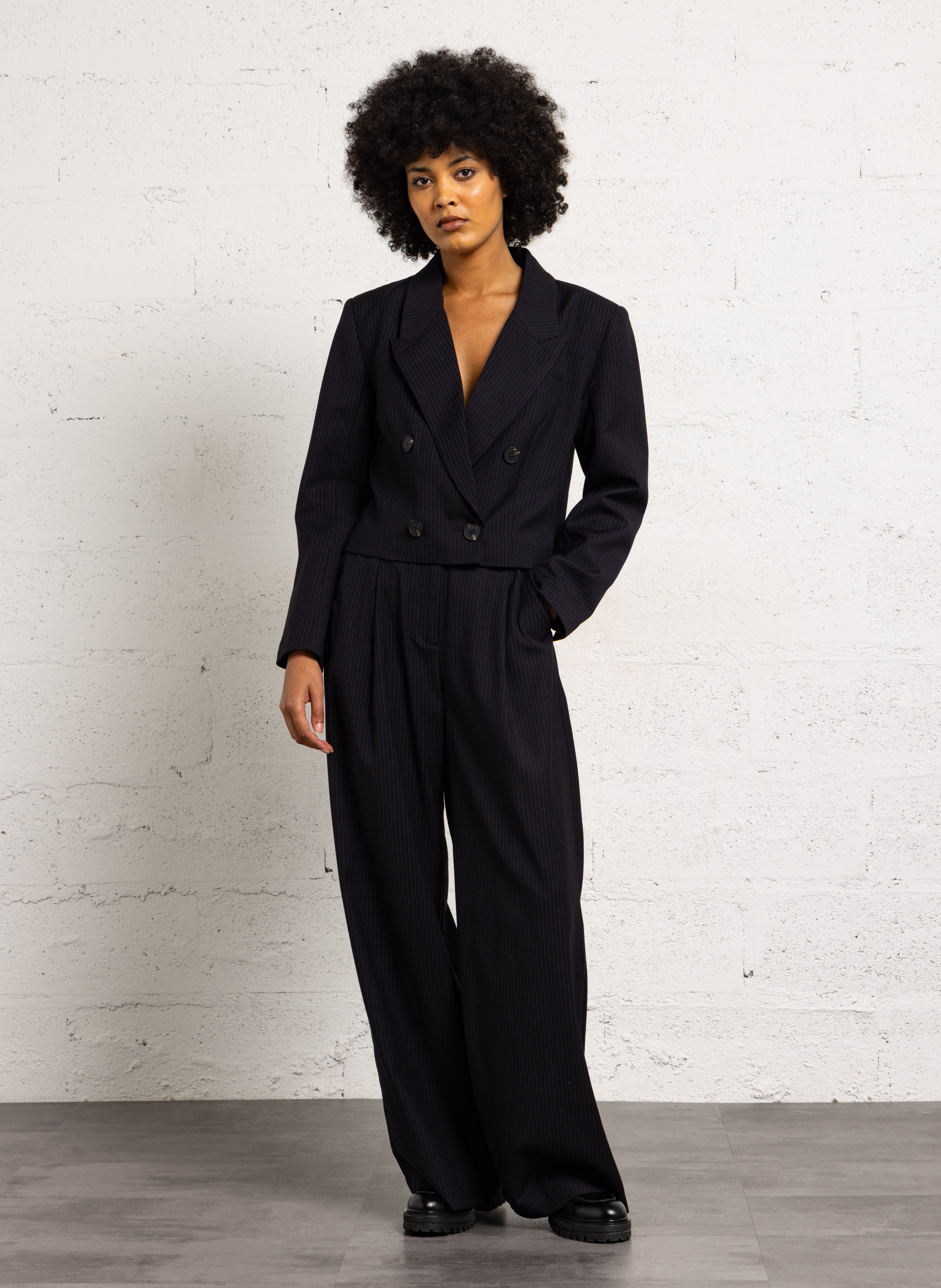 Cotton-blend cardigan with tailored collar SUNCOO Blue