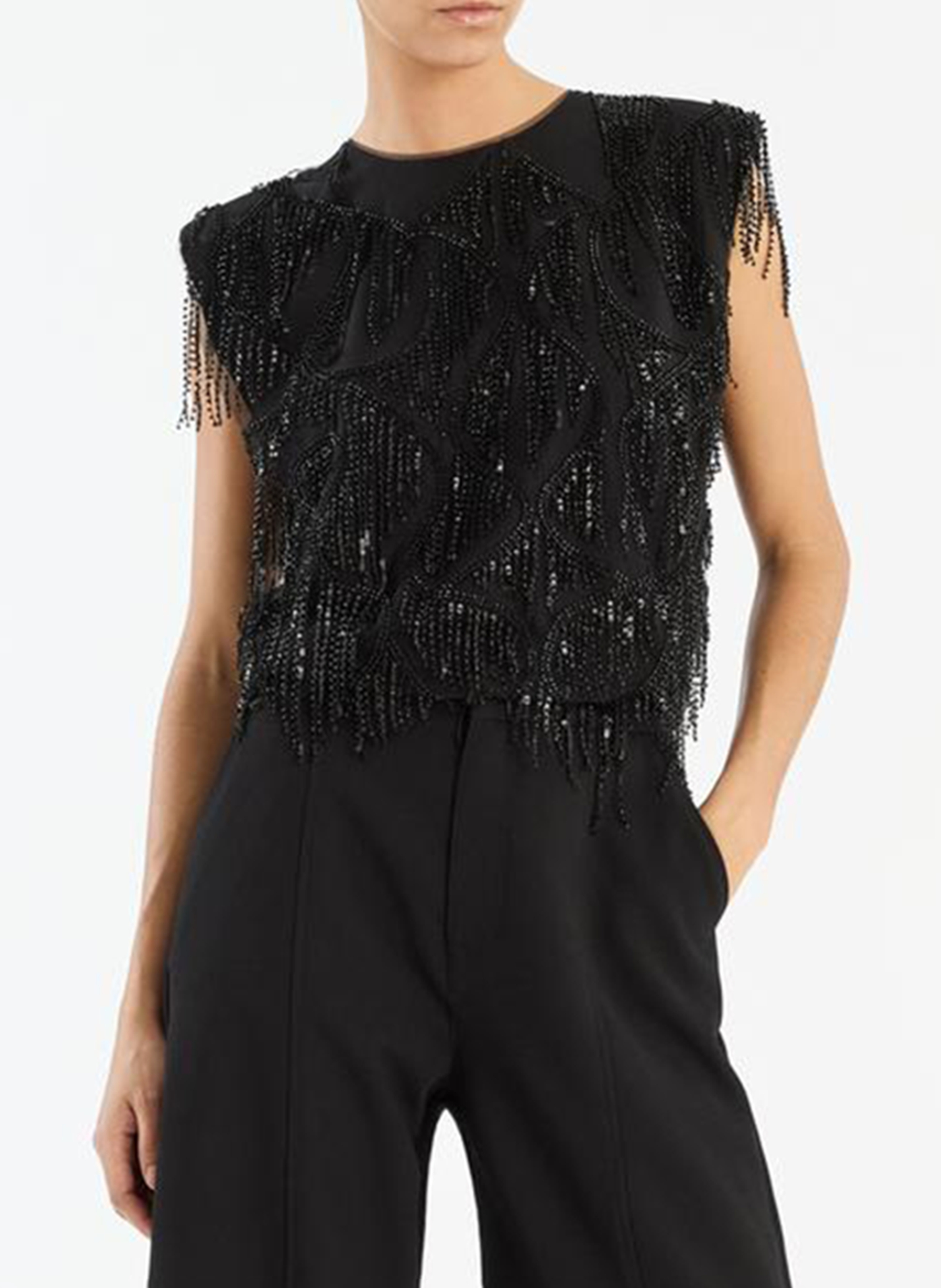 Gret top with sequins ROTATE Black