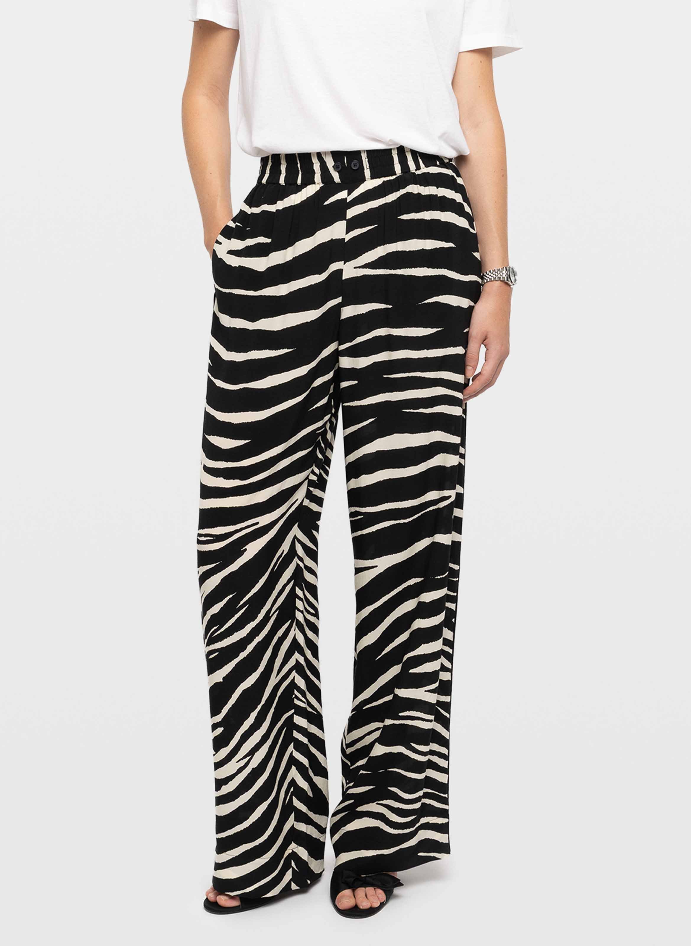 Wijde gestreepte broek ZADIG&VOLTAIRE Zwart