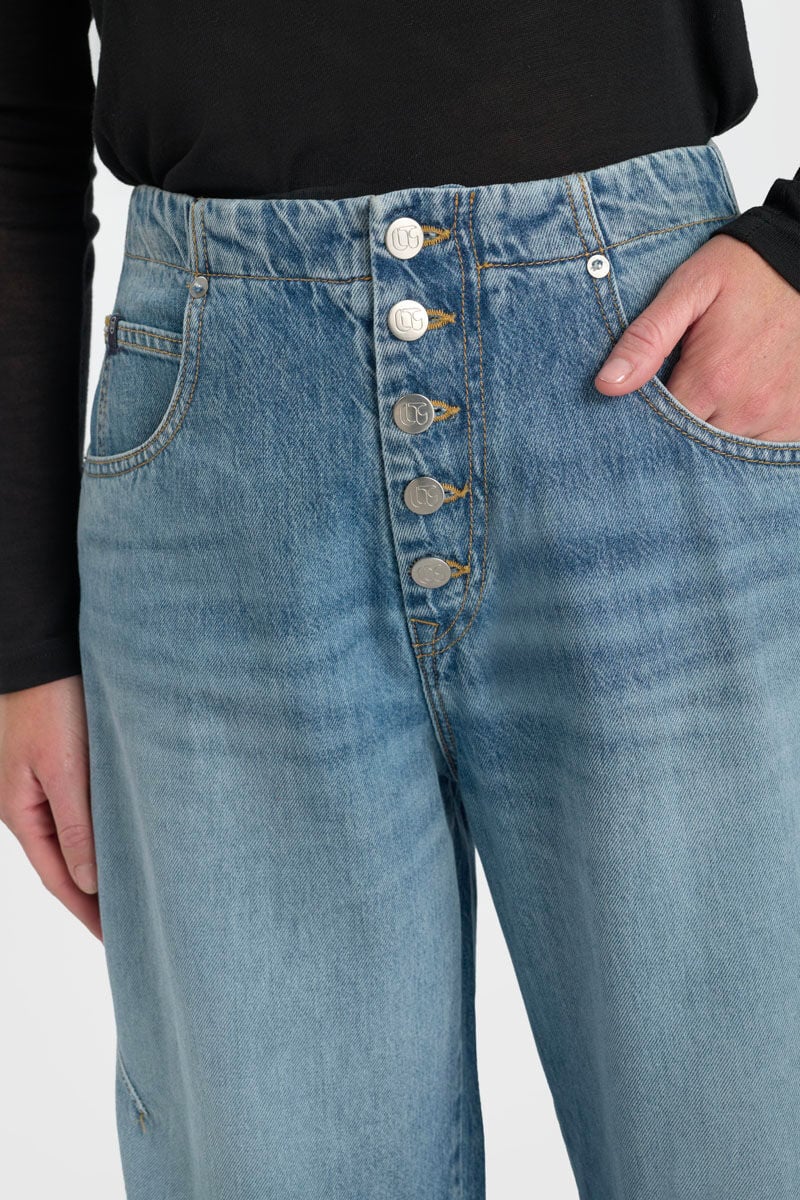 Loose jeans, wide, length 34 LE TEMPS DES CERISES Blue