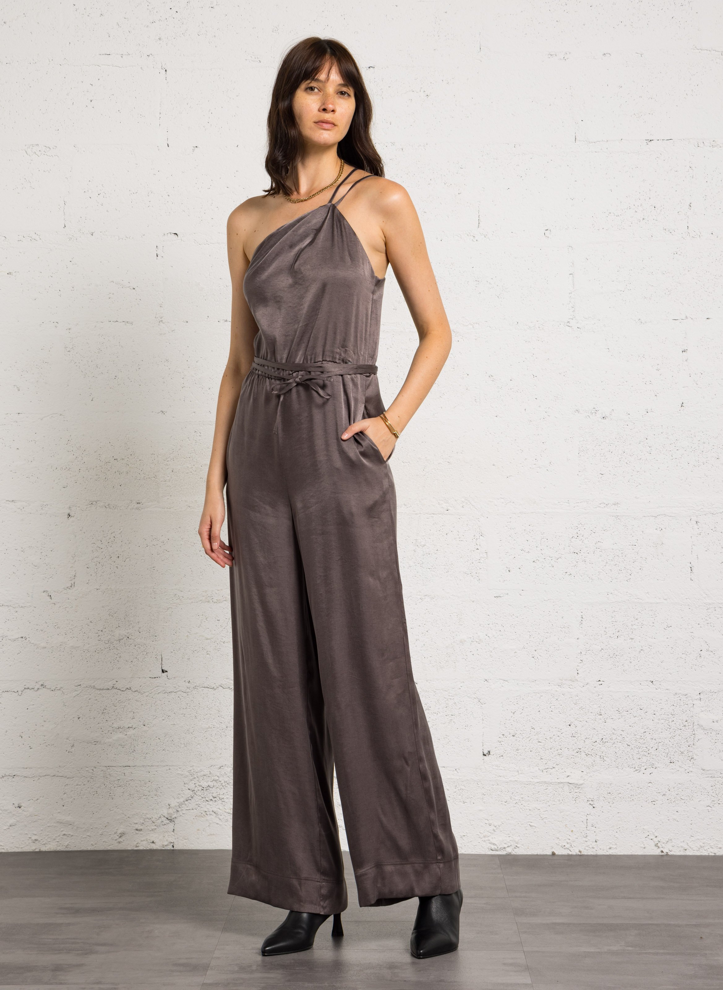 Satin jumpsuit IKKS Grey