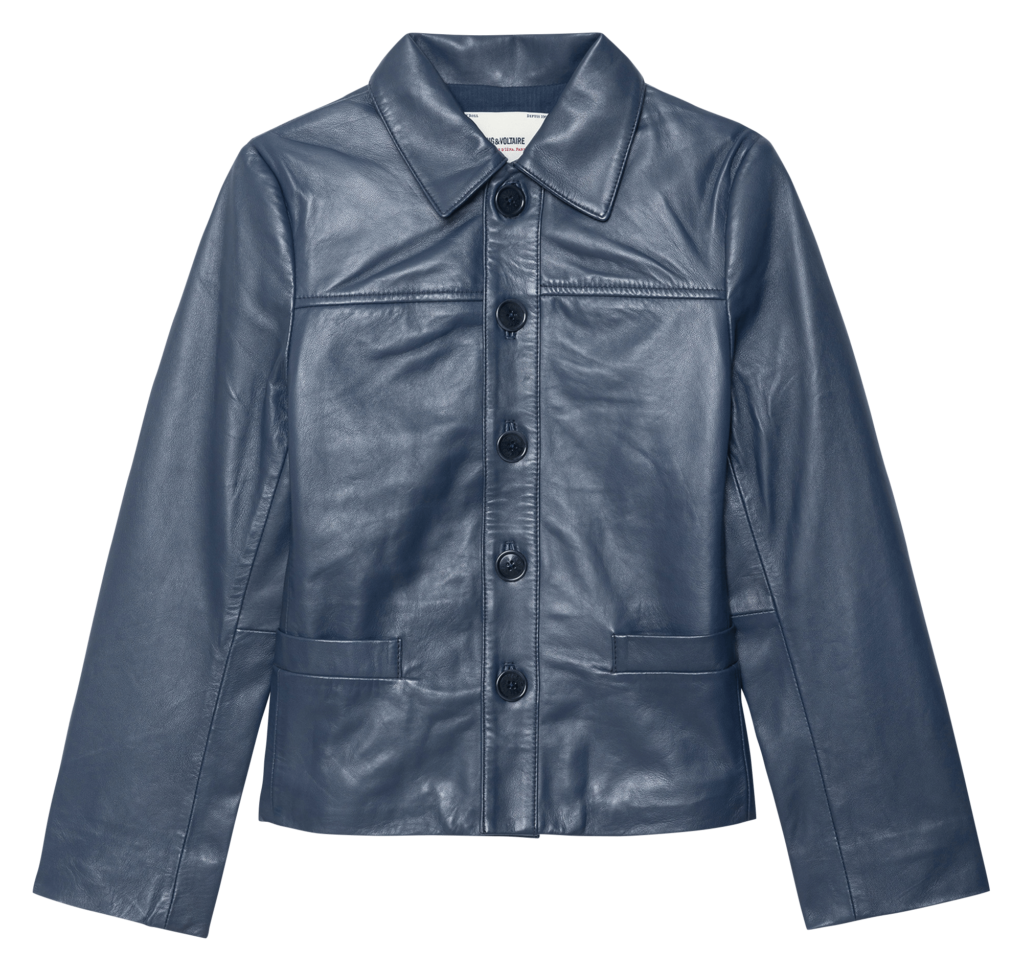 Leather jacket with classic collar ZADIG&VOLTAIRE Blue