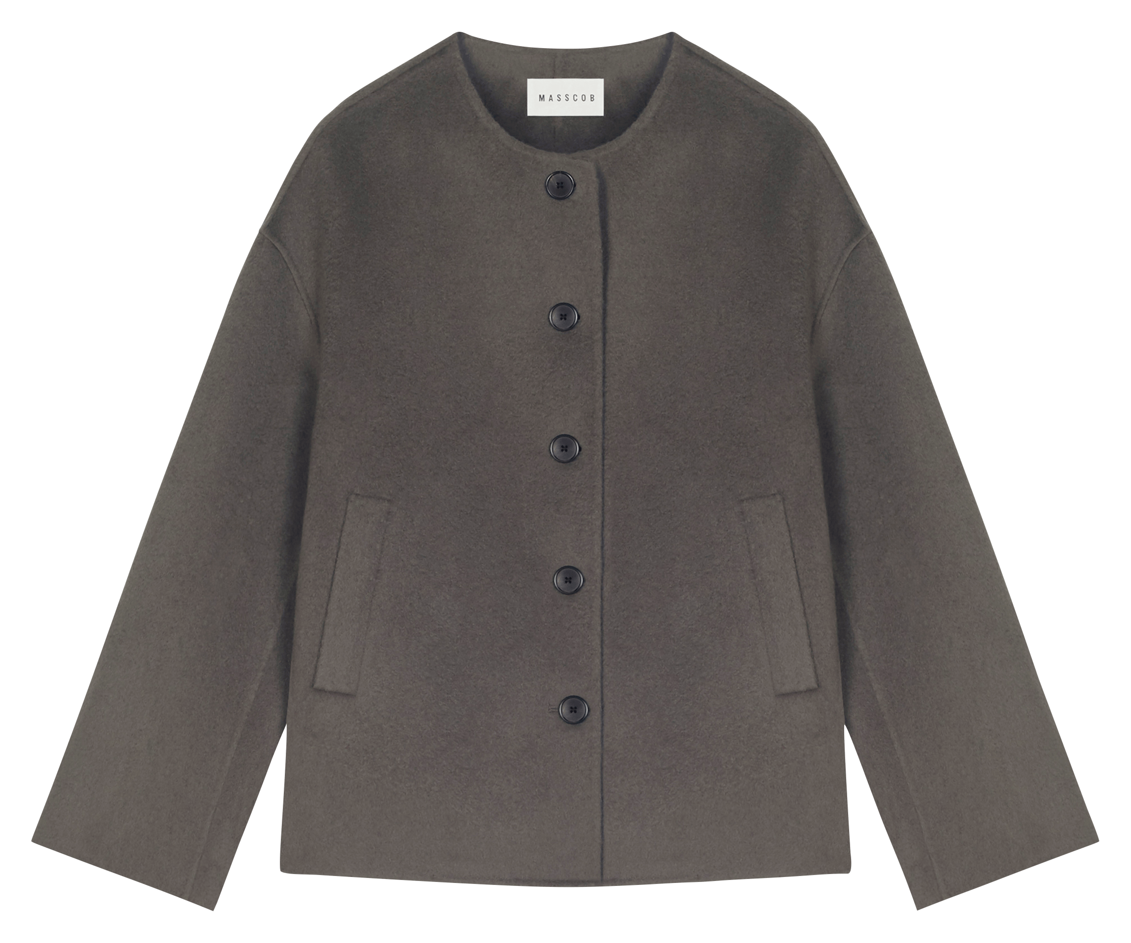 Ronde hals vest van wol en kasjmier MASSCOB Bruin