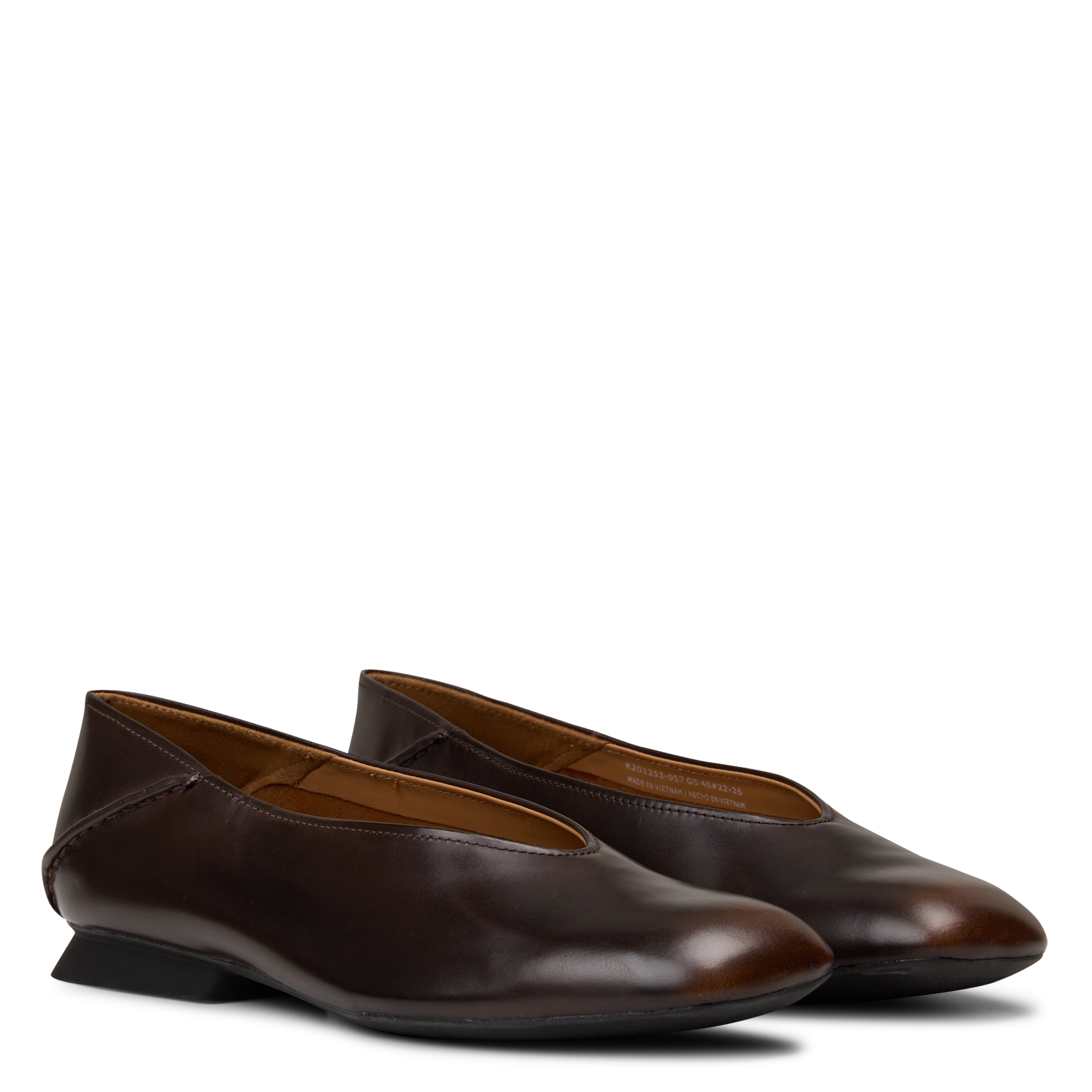 Cowhide leather ballet flats CAMPER Brown