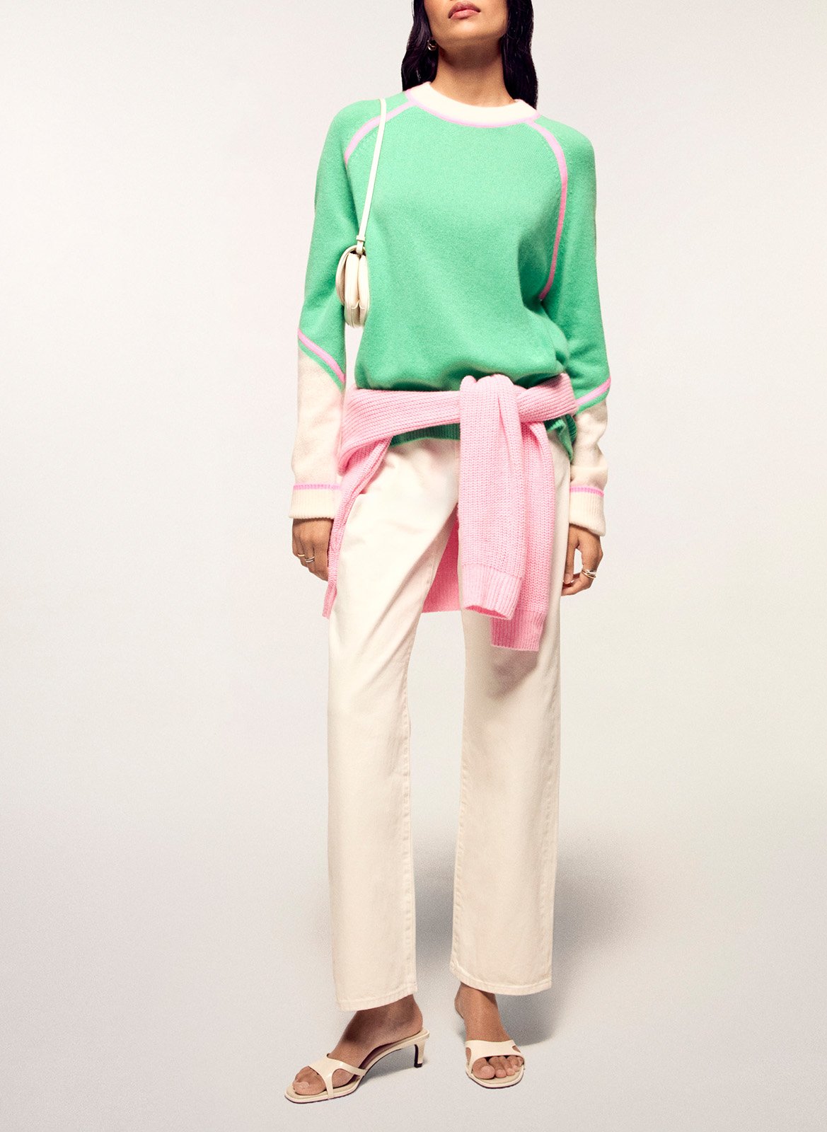Pull ample col rond en cachemire FROM FUTURE Vert
