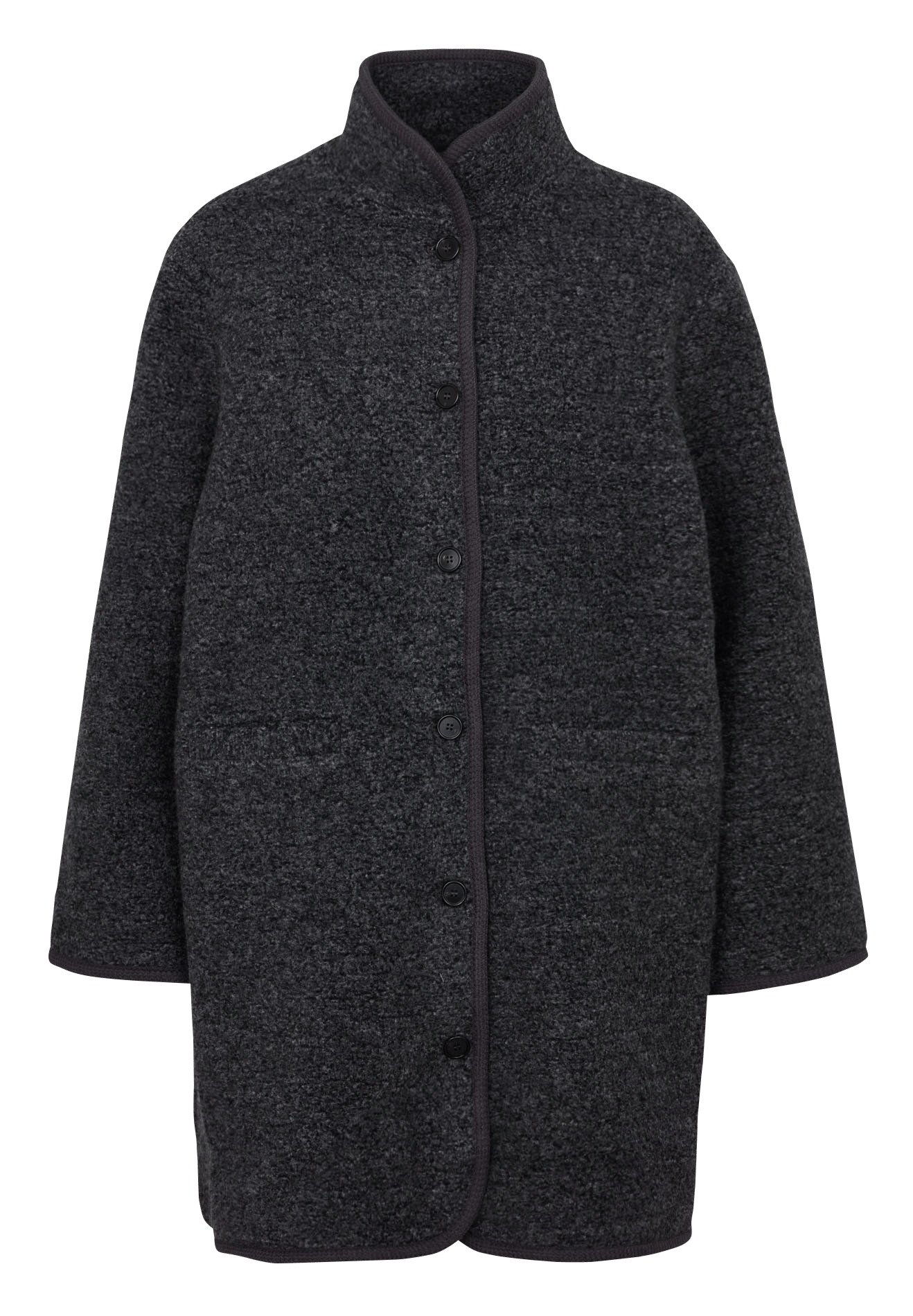 Manteau col montant en laine mélangée RUE DE TOKYO Gris