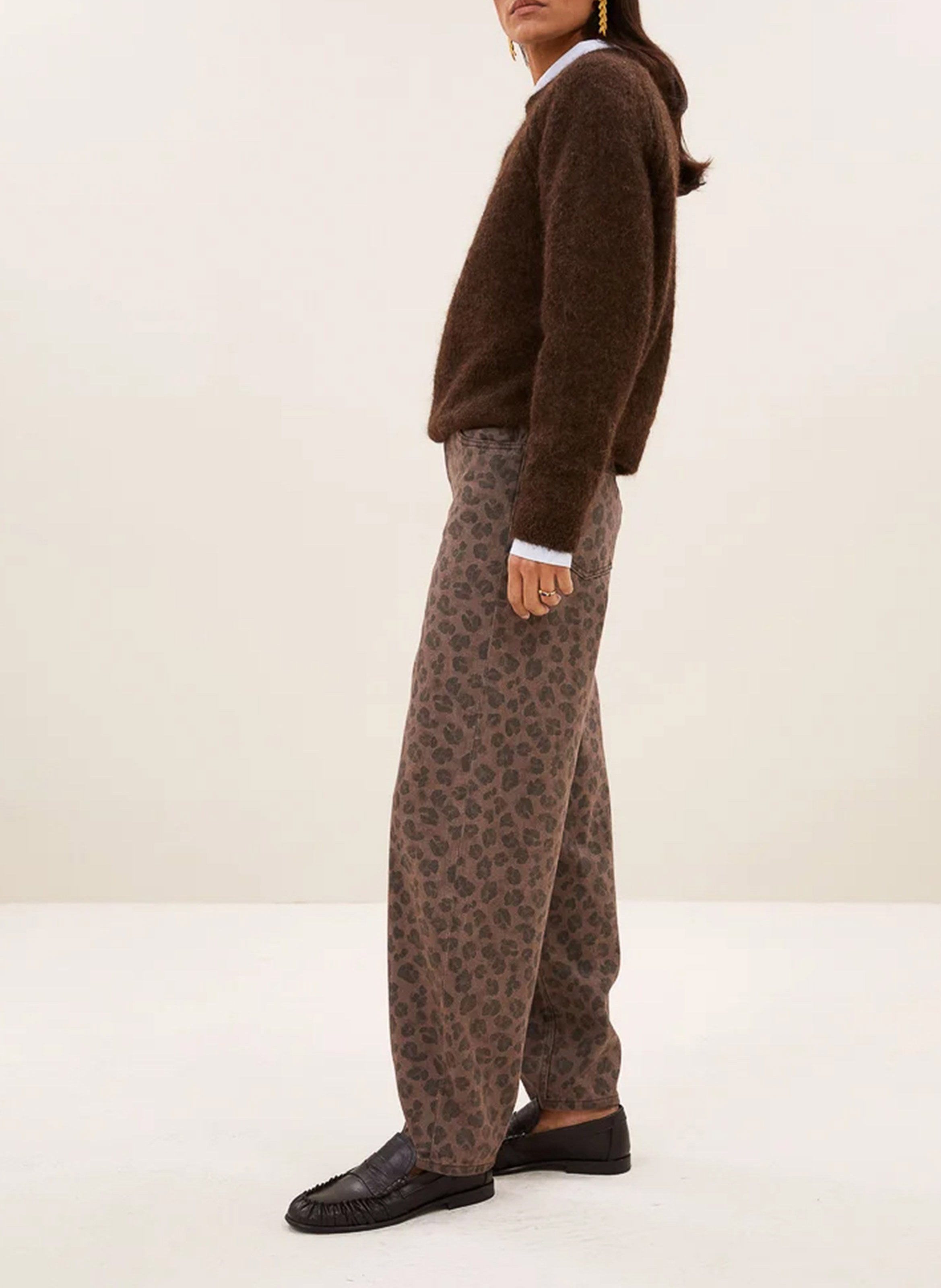 Pull oversize en laine mélangée BY BAR Marron