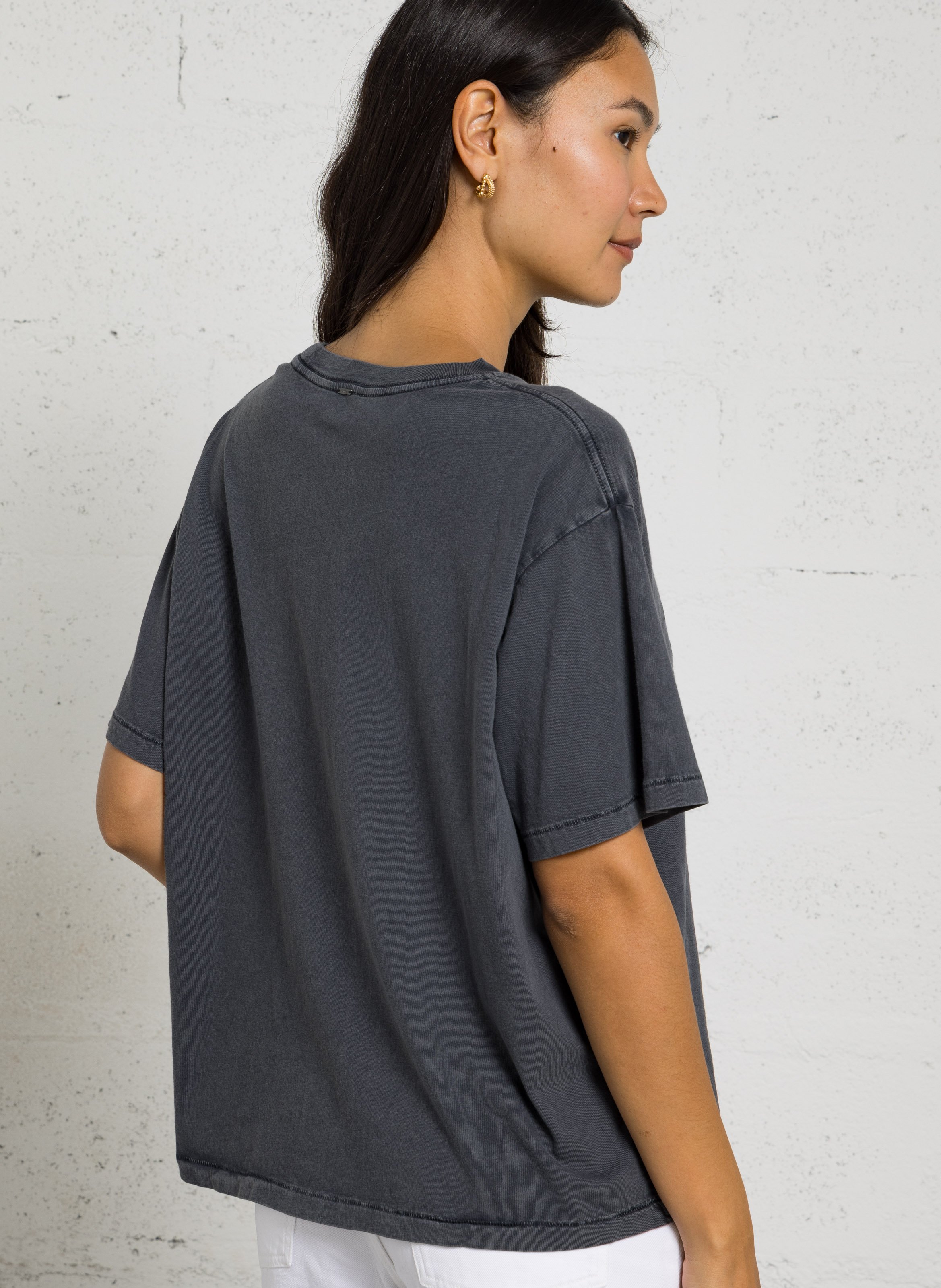 Tee-shirt large en coton IKKS Gris