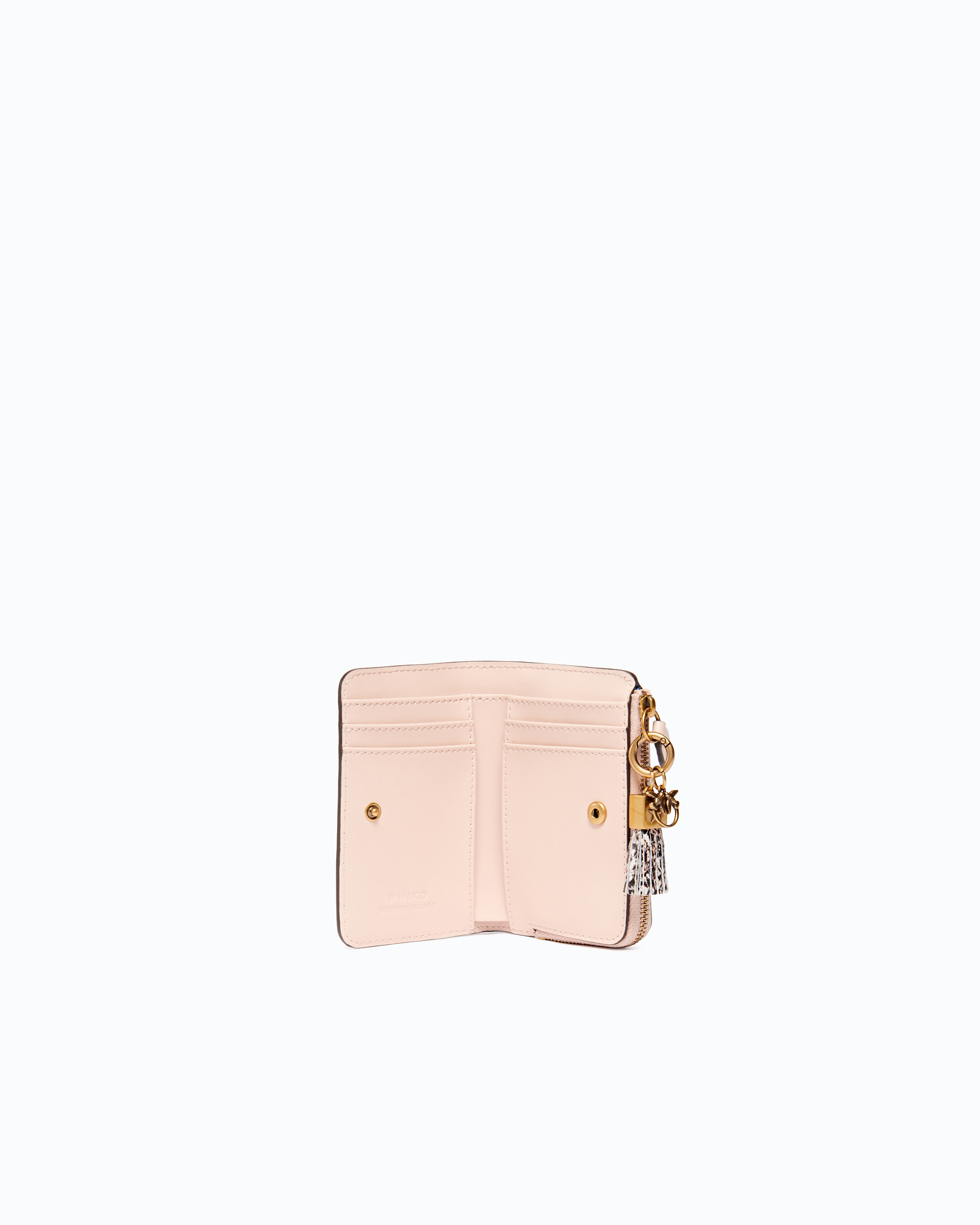 Leather mini wallet with tassel PINKO Multicolored