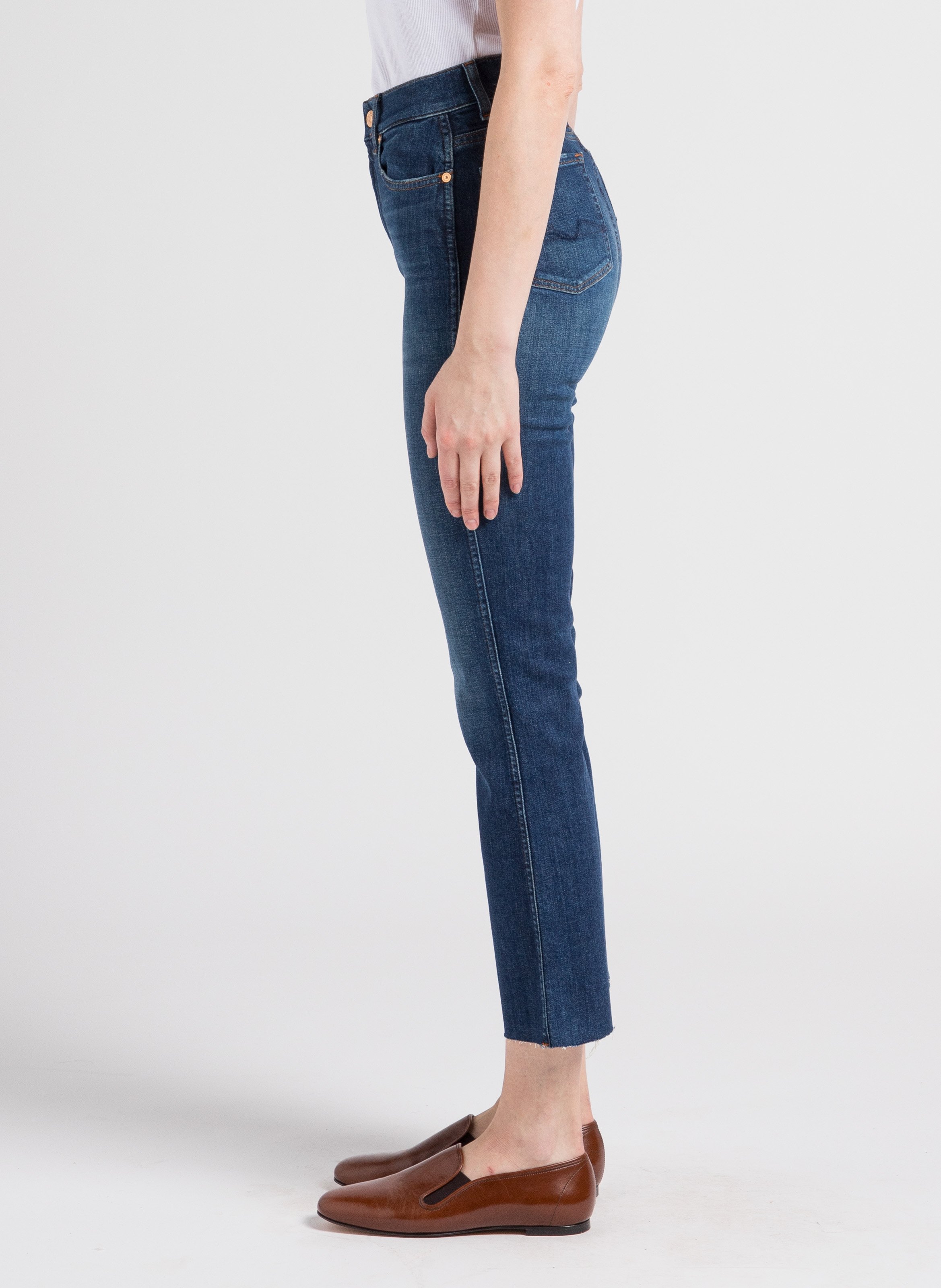 Straight-fit jeans van katoenmix 7 FOR ALL MANKIND Blauw