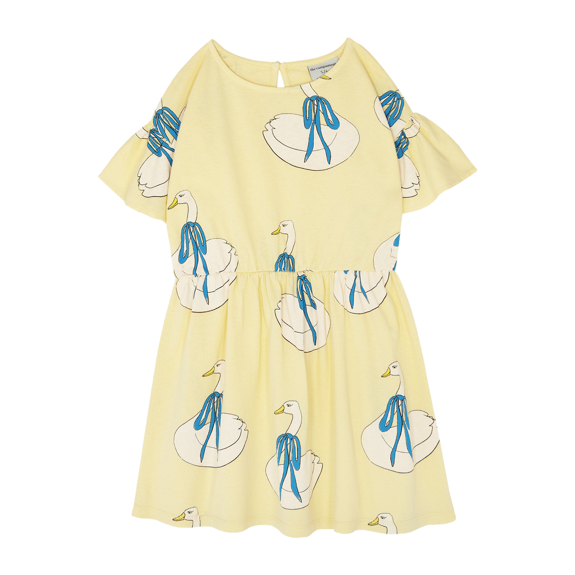 Robe courte col rond en coton imprimé THE CAMPAMENTO Jaune
