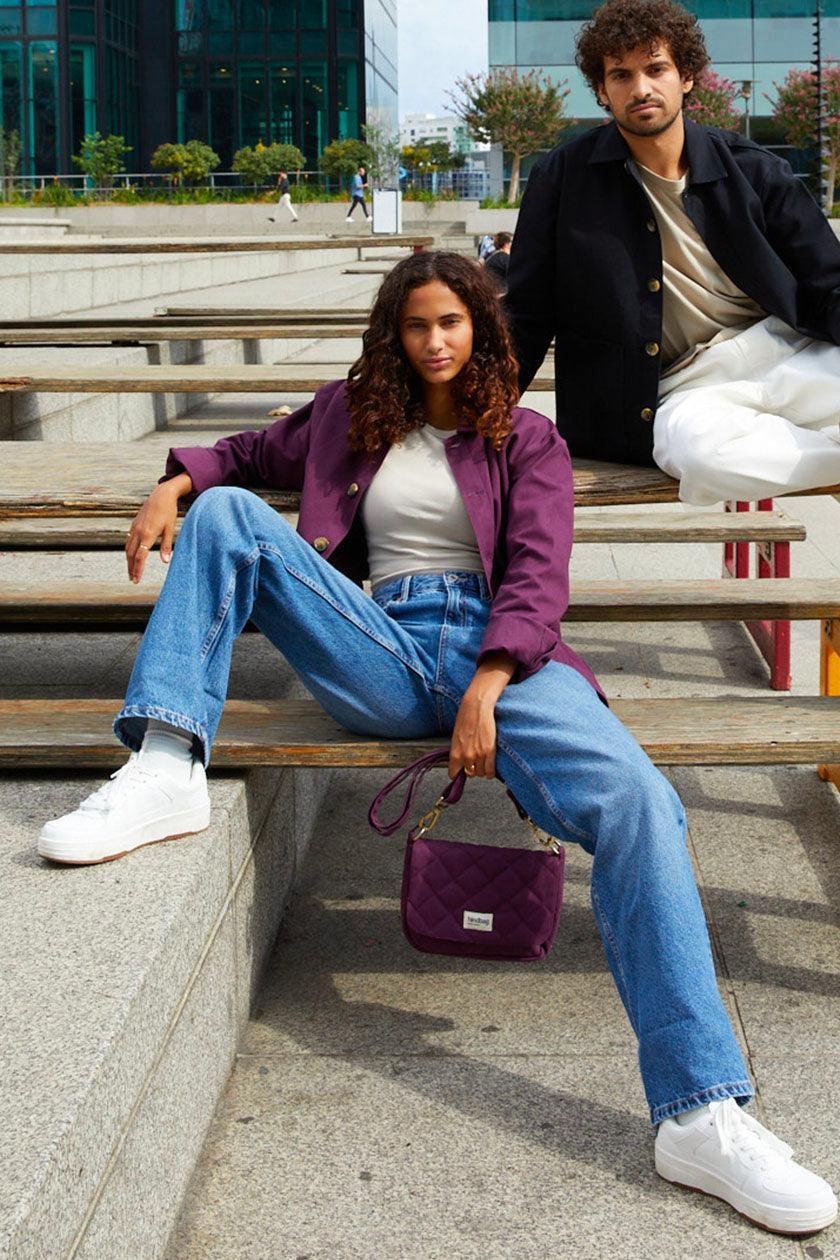 Cotton handbag HINDBAG Purple