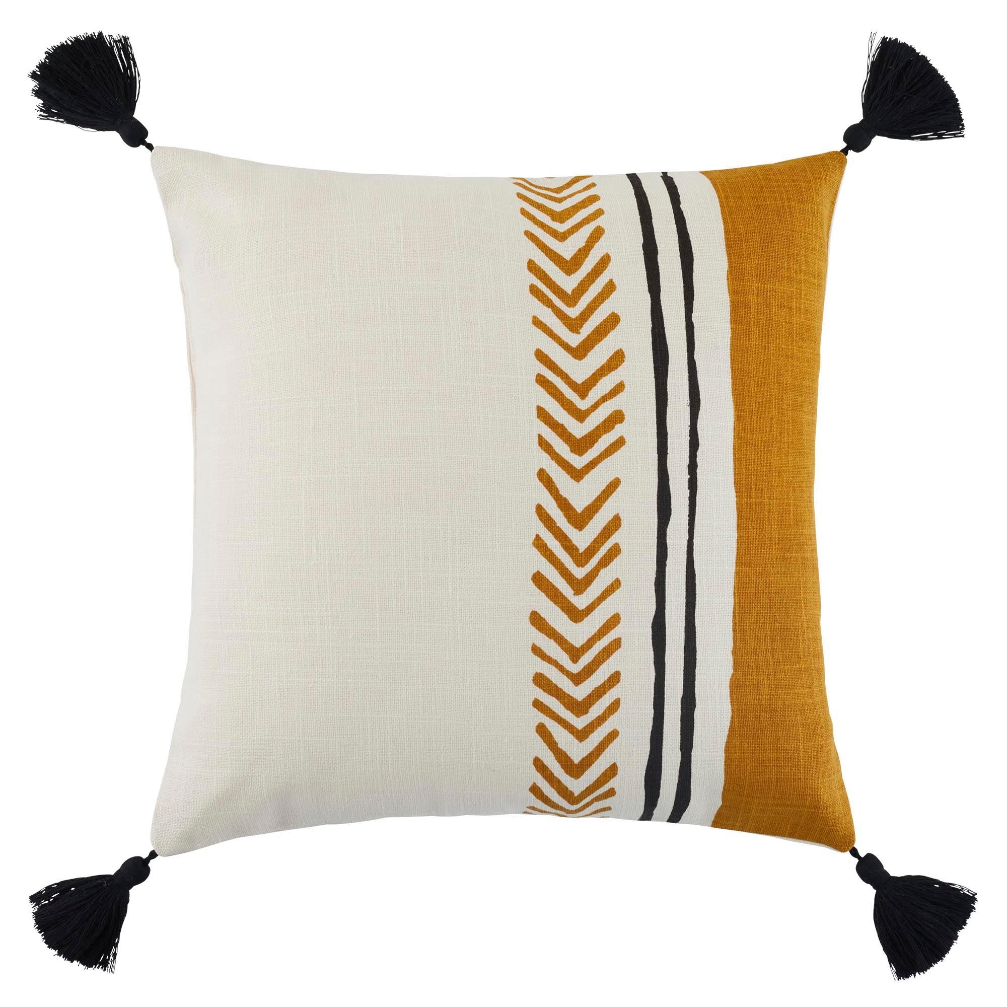 MAHDI - Cotton cushion cover MADURA Yellow