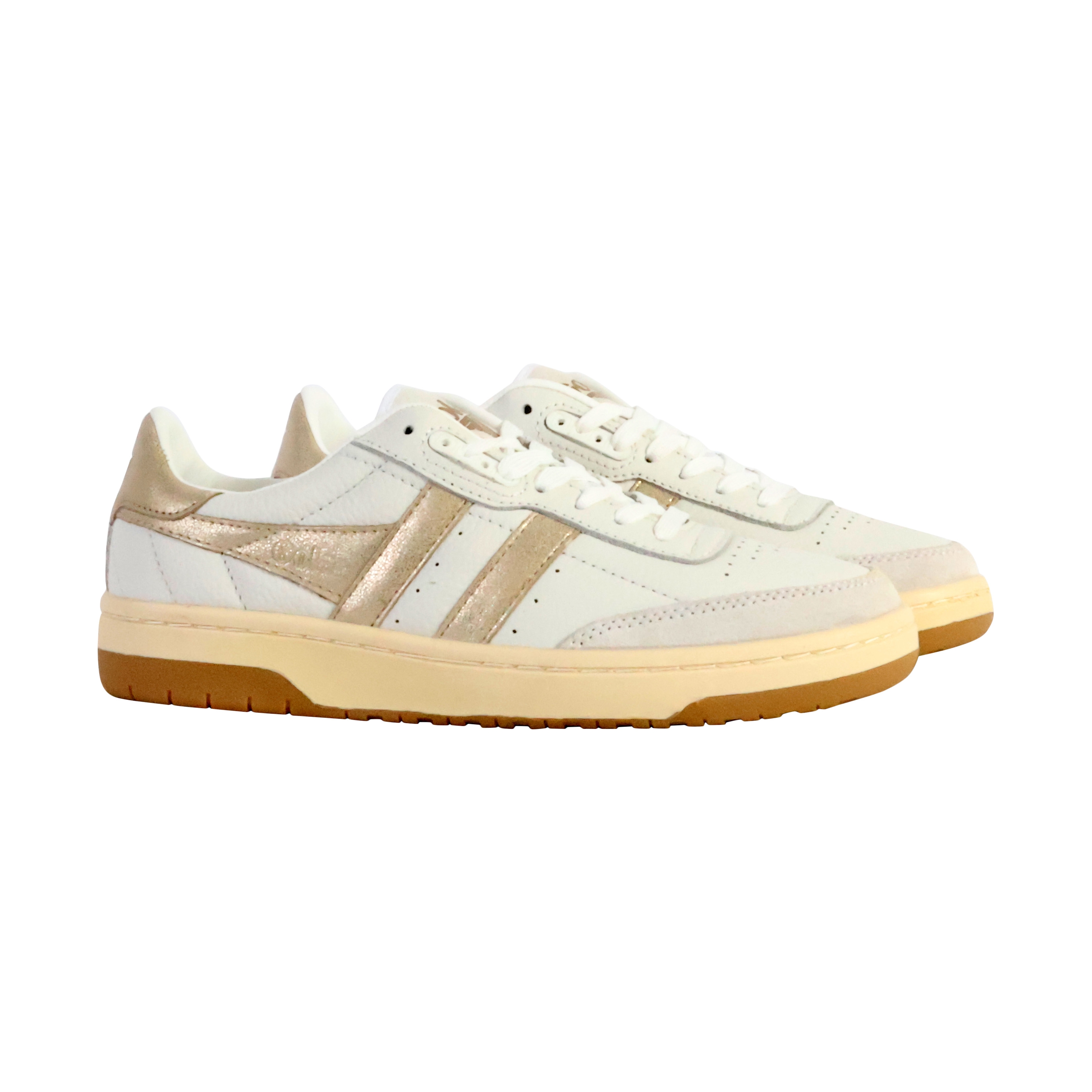 Leather Falcon Mirror Sneakers GOLA White