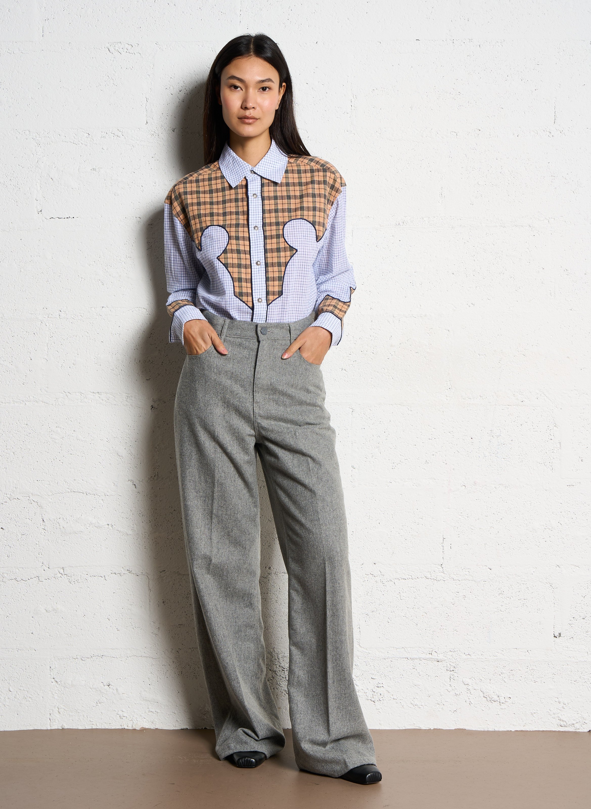 Declic - Weite Hose aus Wollmix LAURENCE BRAS Grau