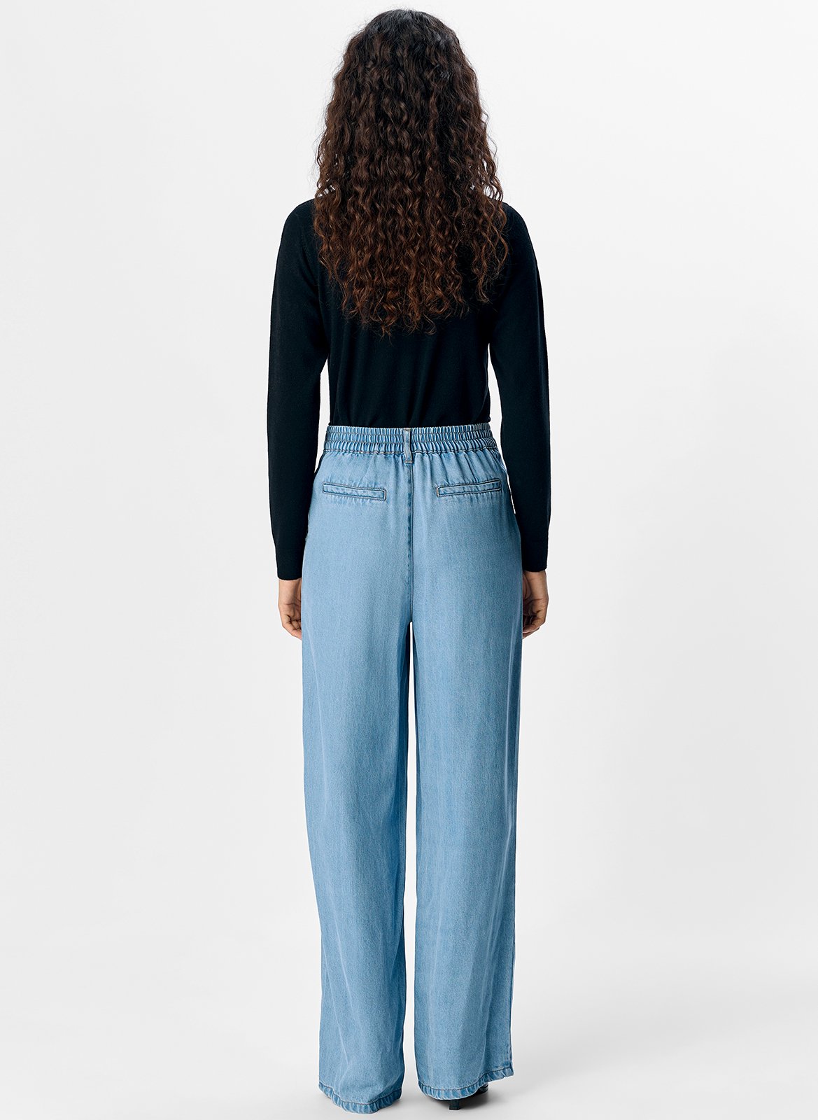 Elasticated wide-leg trousers OBJECT Blue