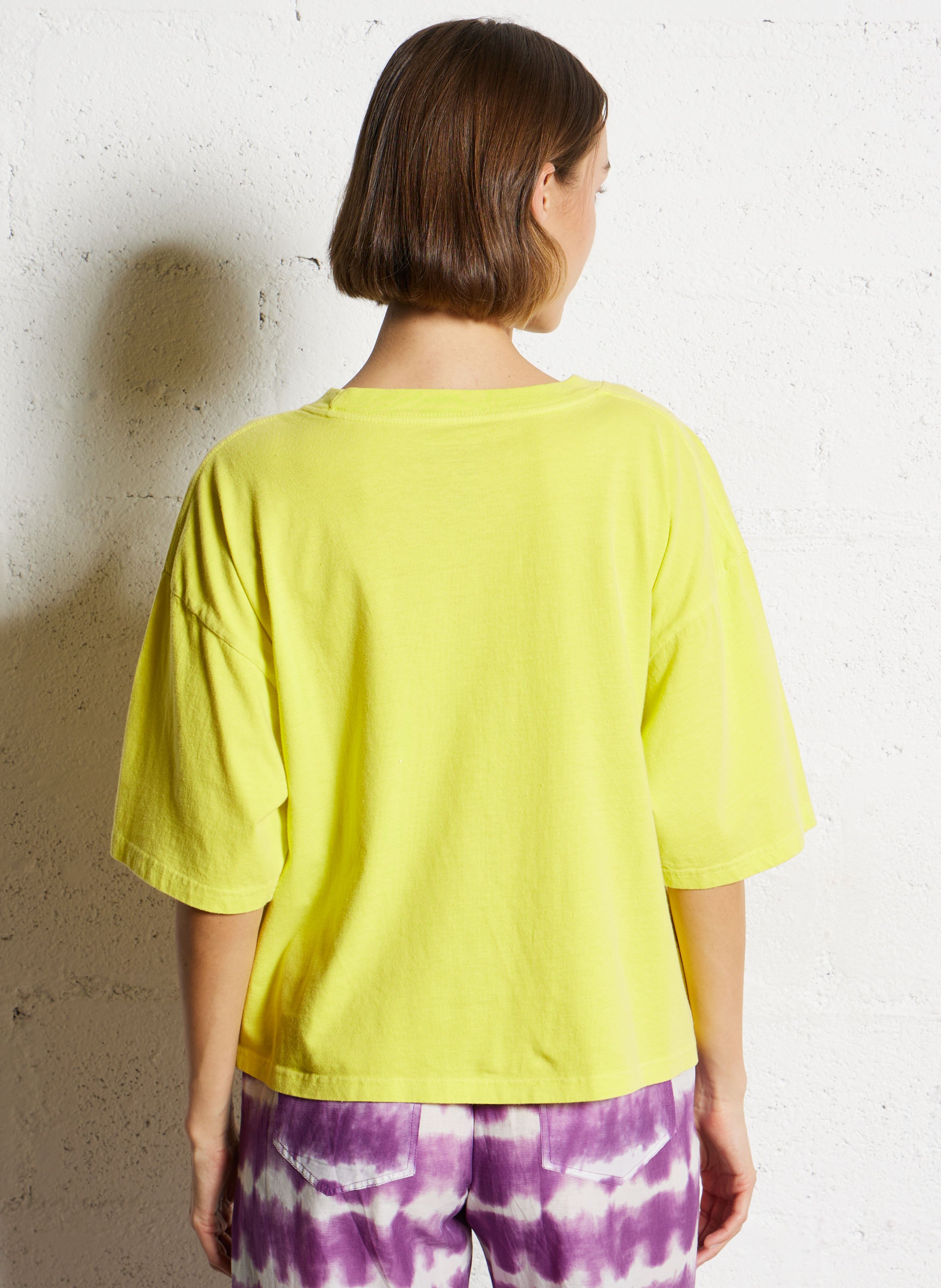 Oversized cotton screen-printed t-shirt NEWTONE Yellow