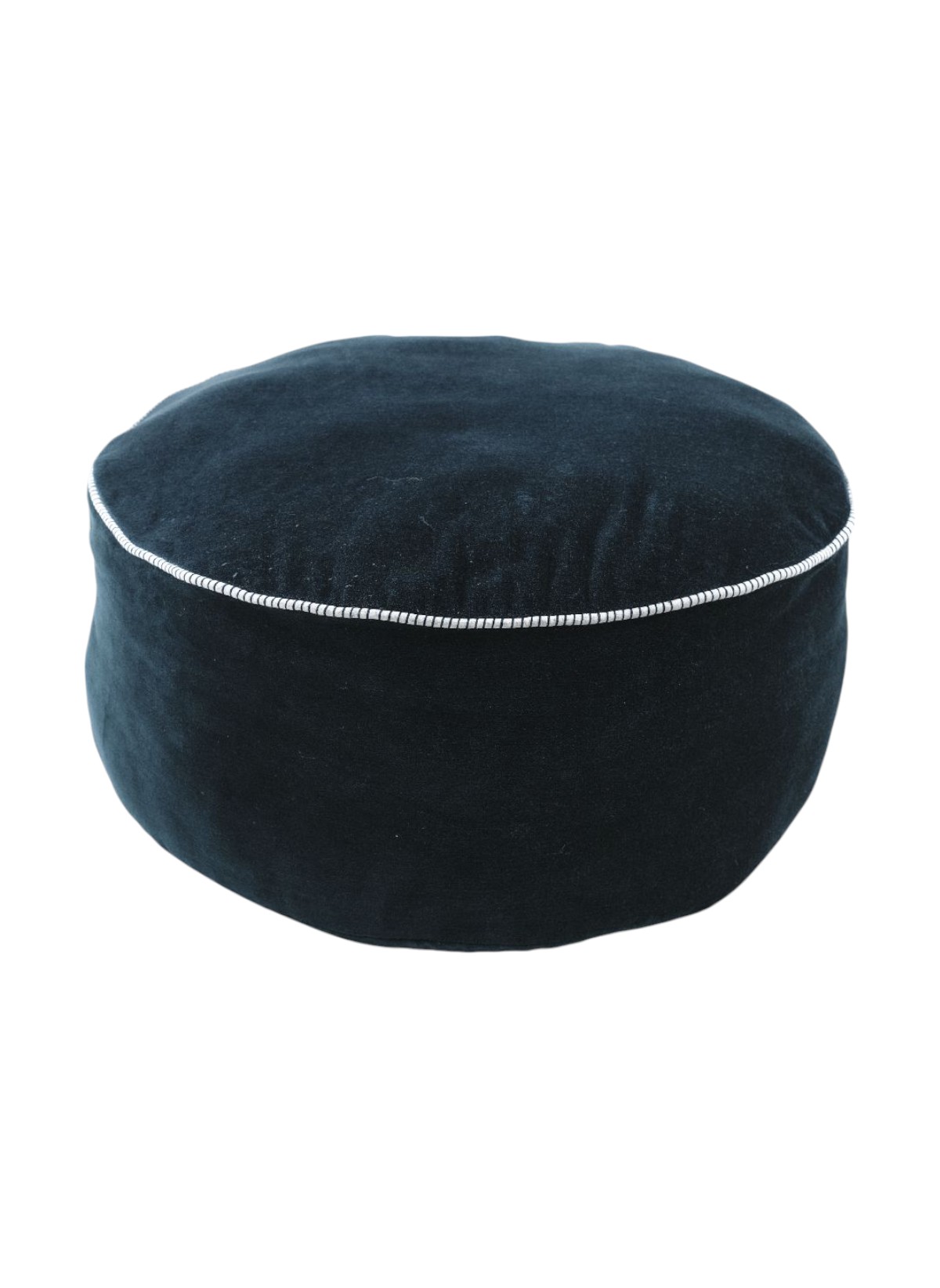 Pouf rond en coton FACTORY Bleu