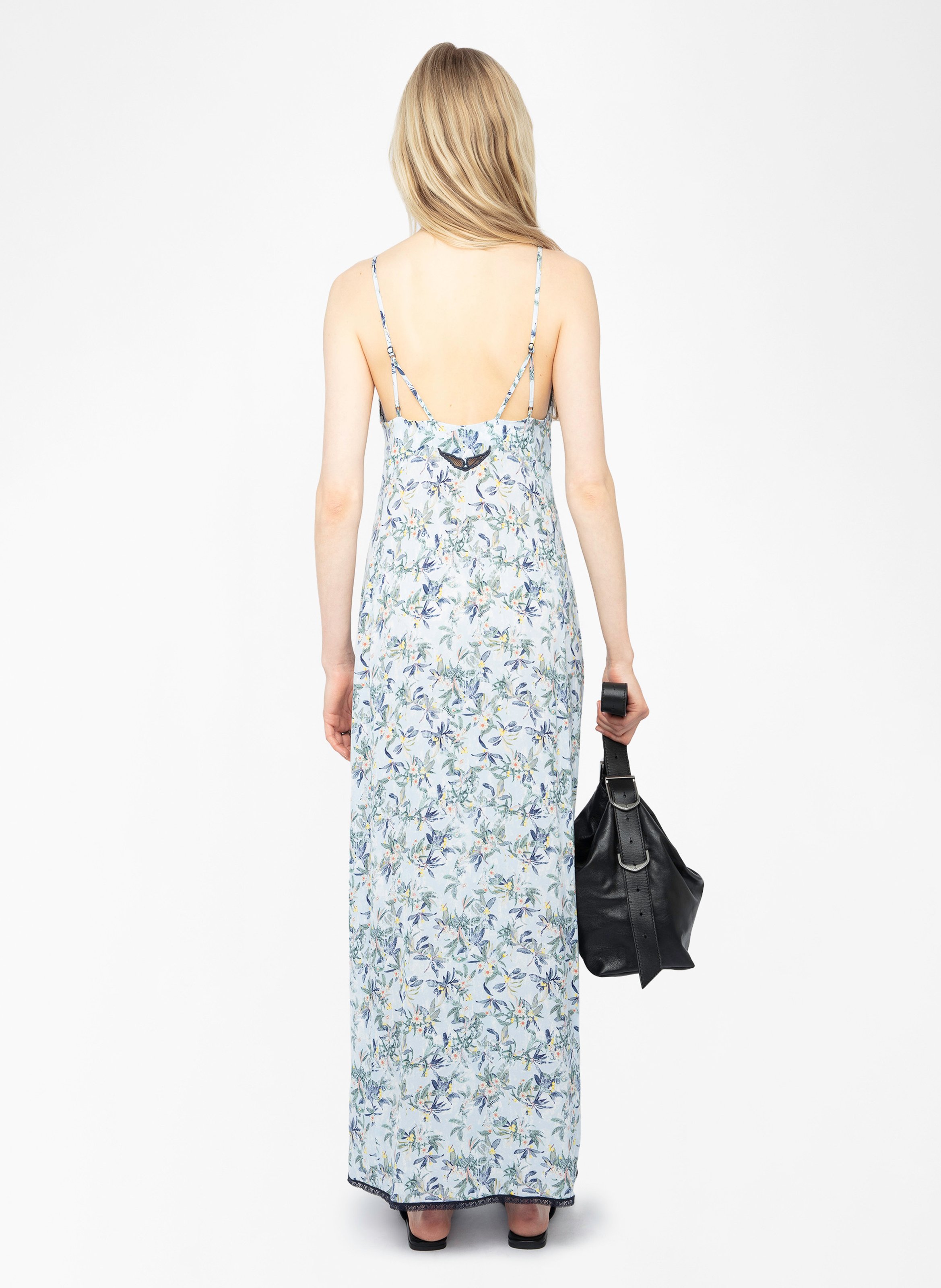 Robe longue col v à imprimé floral ZADIG&VOLTAIRE Bleu