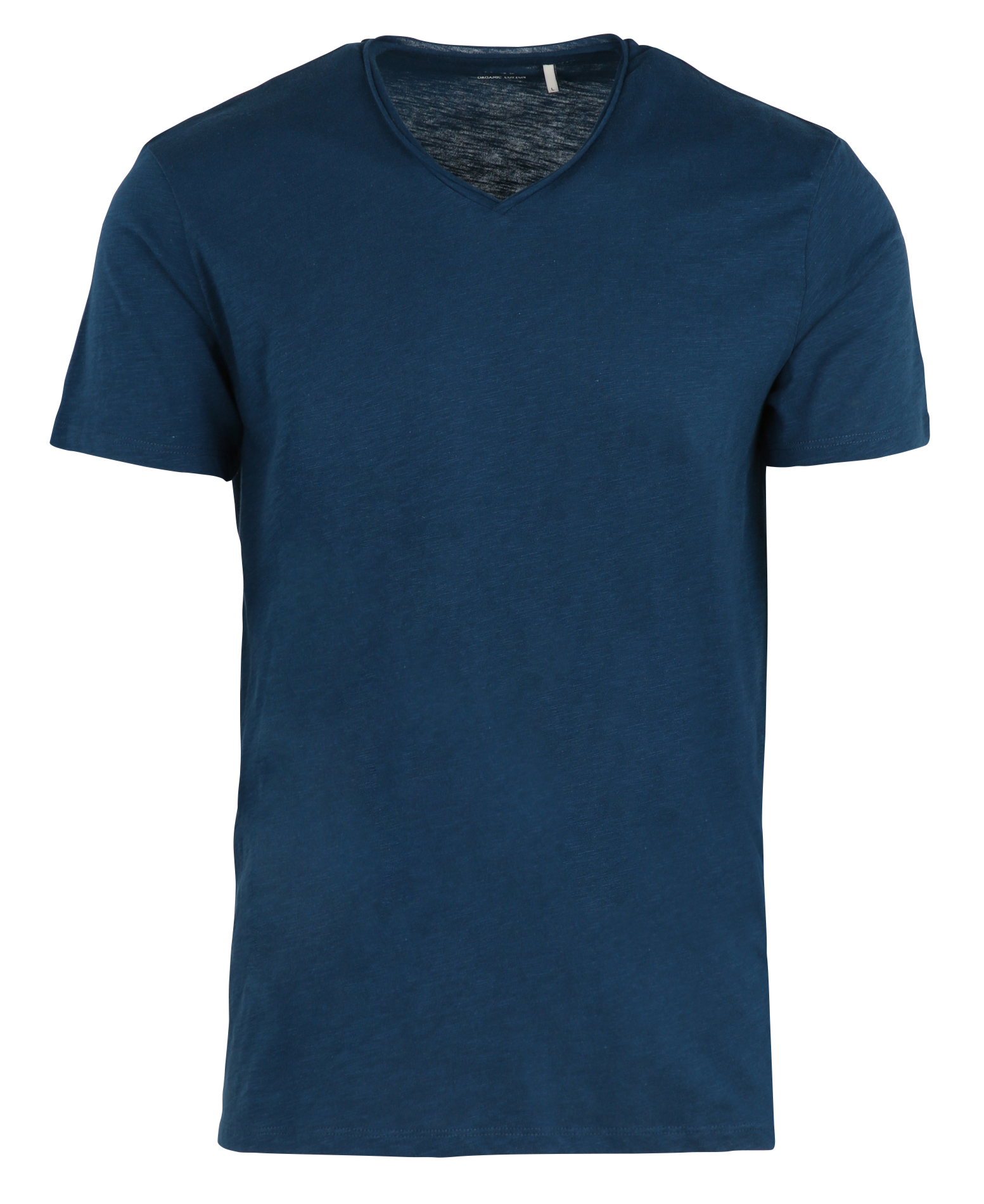 T-shirt met V-hals in effen katoen IKKS Blauw