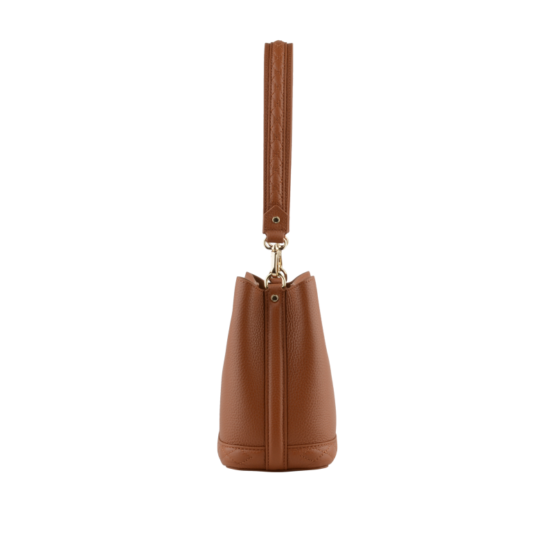 Satchel - cowhide leather POURCHET Brown