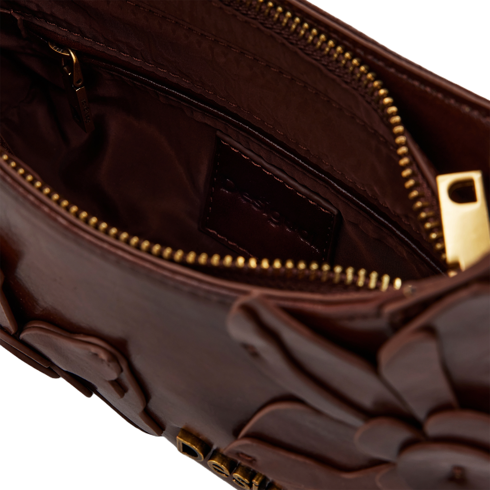 Sac épaule effet cuir à fleurs DESIGUAL Marron