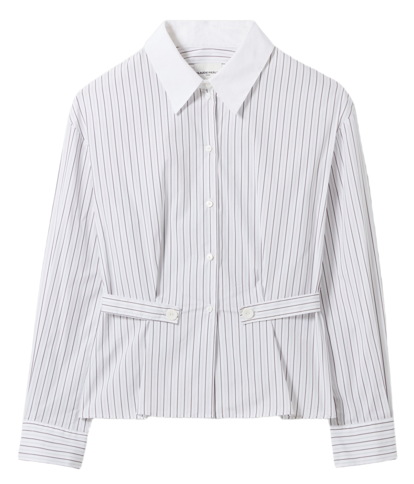 Chemise col classique manches contrastantes en coton CLAUDIE PIERLOT Multicolored
