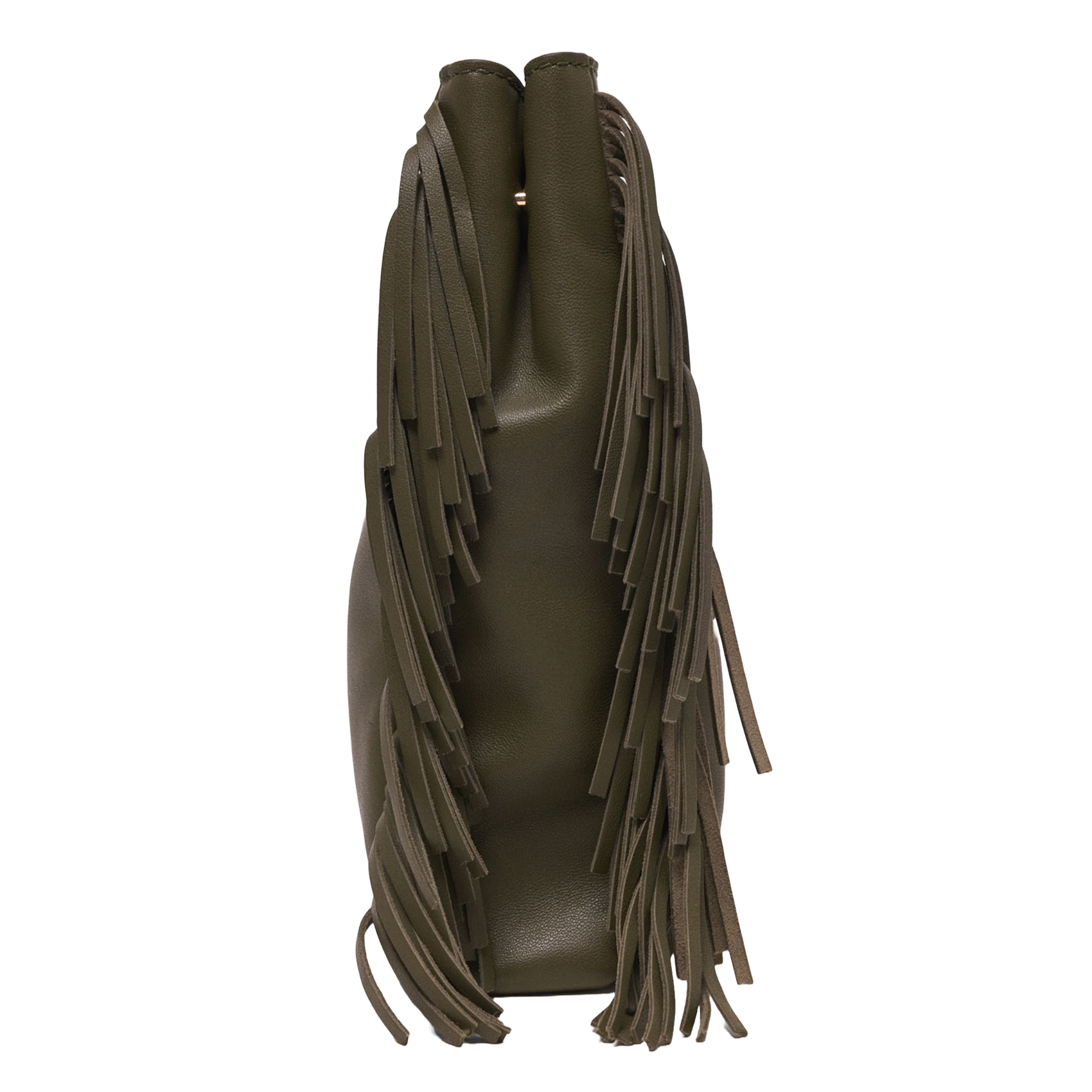 Sac bandoulière en cuir lisse MAJE Kaki