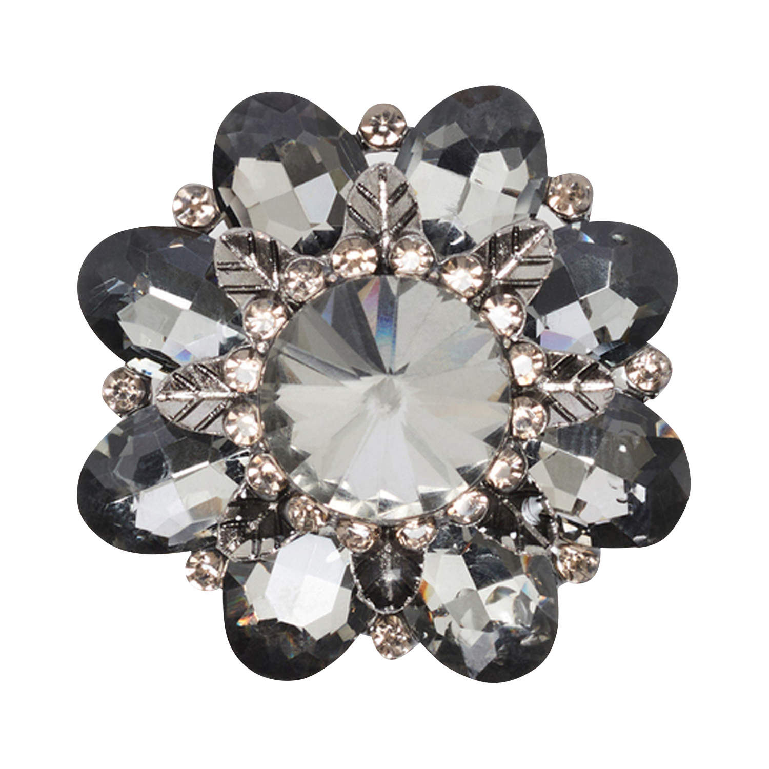 Brooch with stones and rhinestones GERARD DAREL Grey