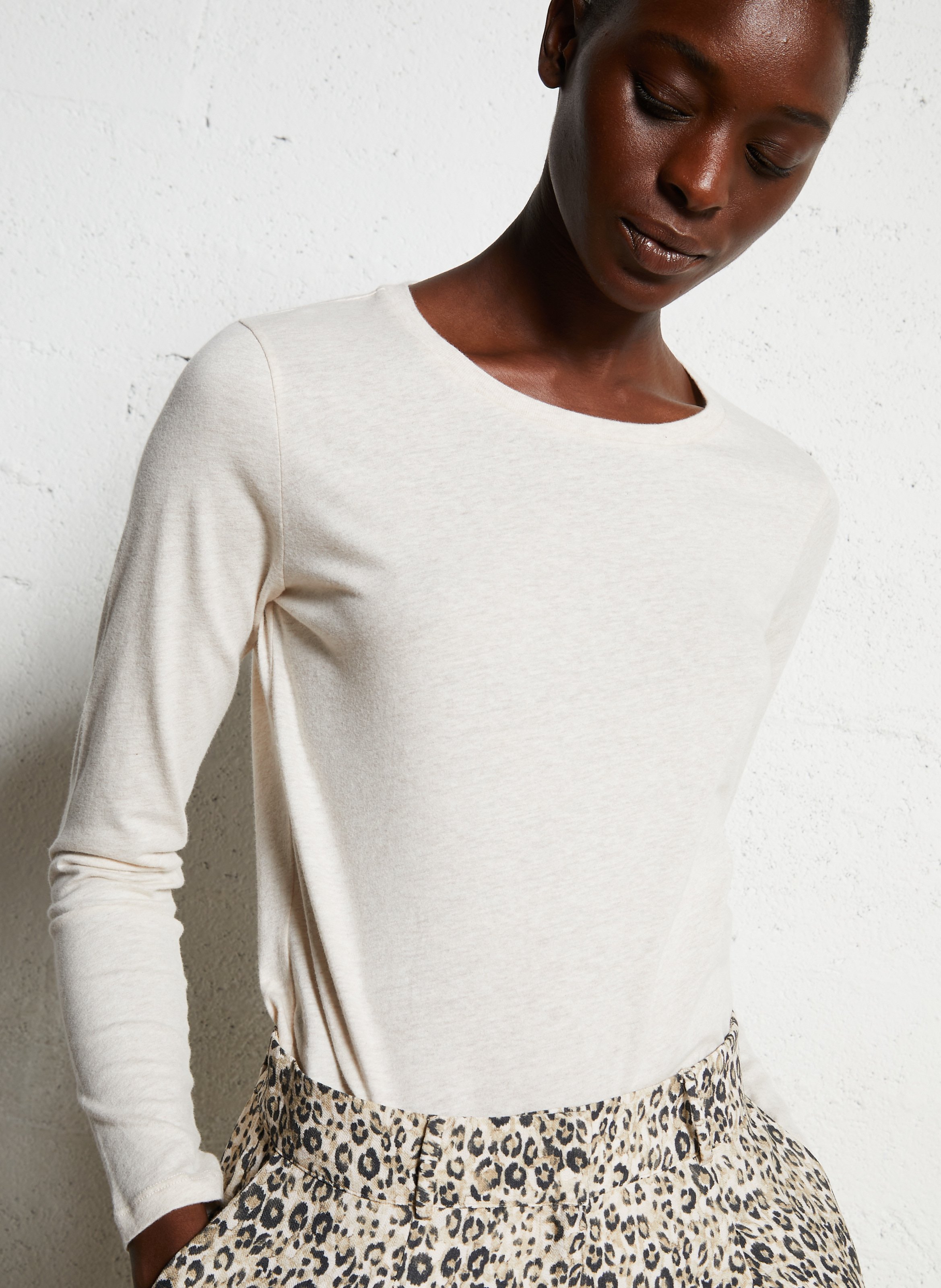 Long-sleeved round-neck cotton T-shirt MAJESTIC FILATURES