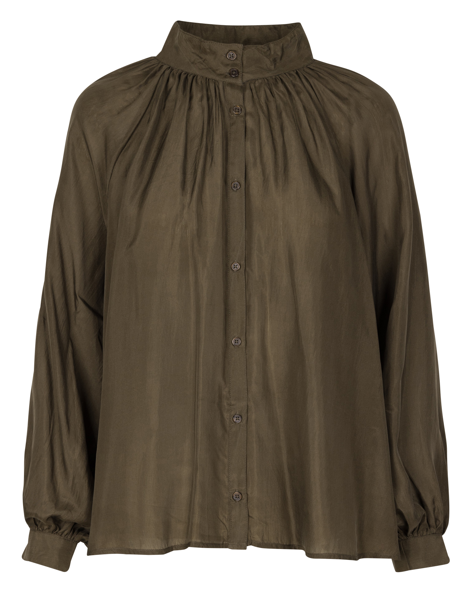 Silk high-neck blouse BELLEPIECE Green