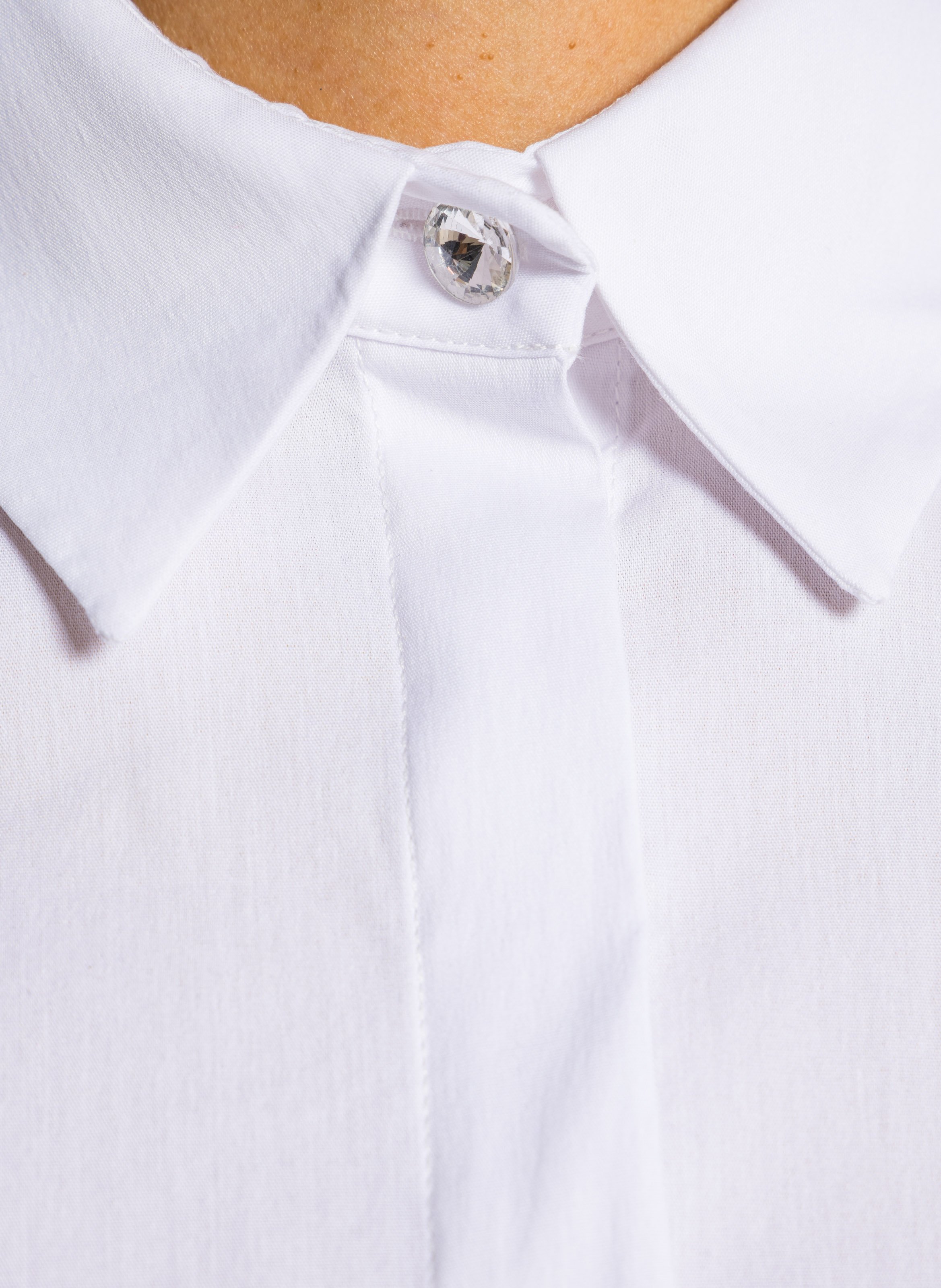 Bluse aus Baumwoll-Mix mit klassischem Kragen LIU JO Weiss