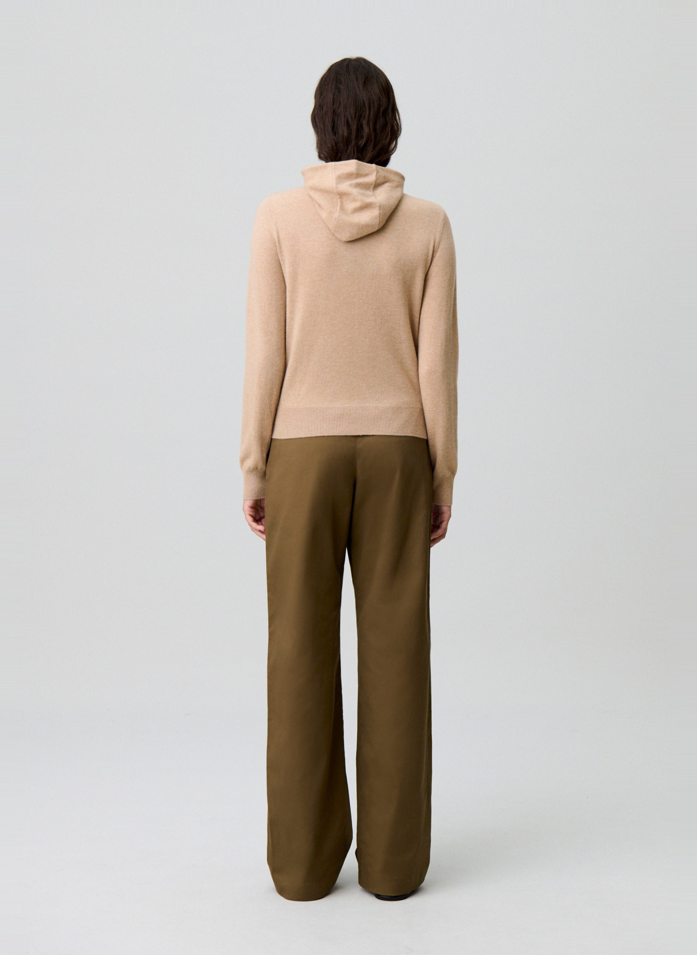 Pull à capuche en laine mélangée CLAUDIE PIERLOT Beige