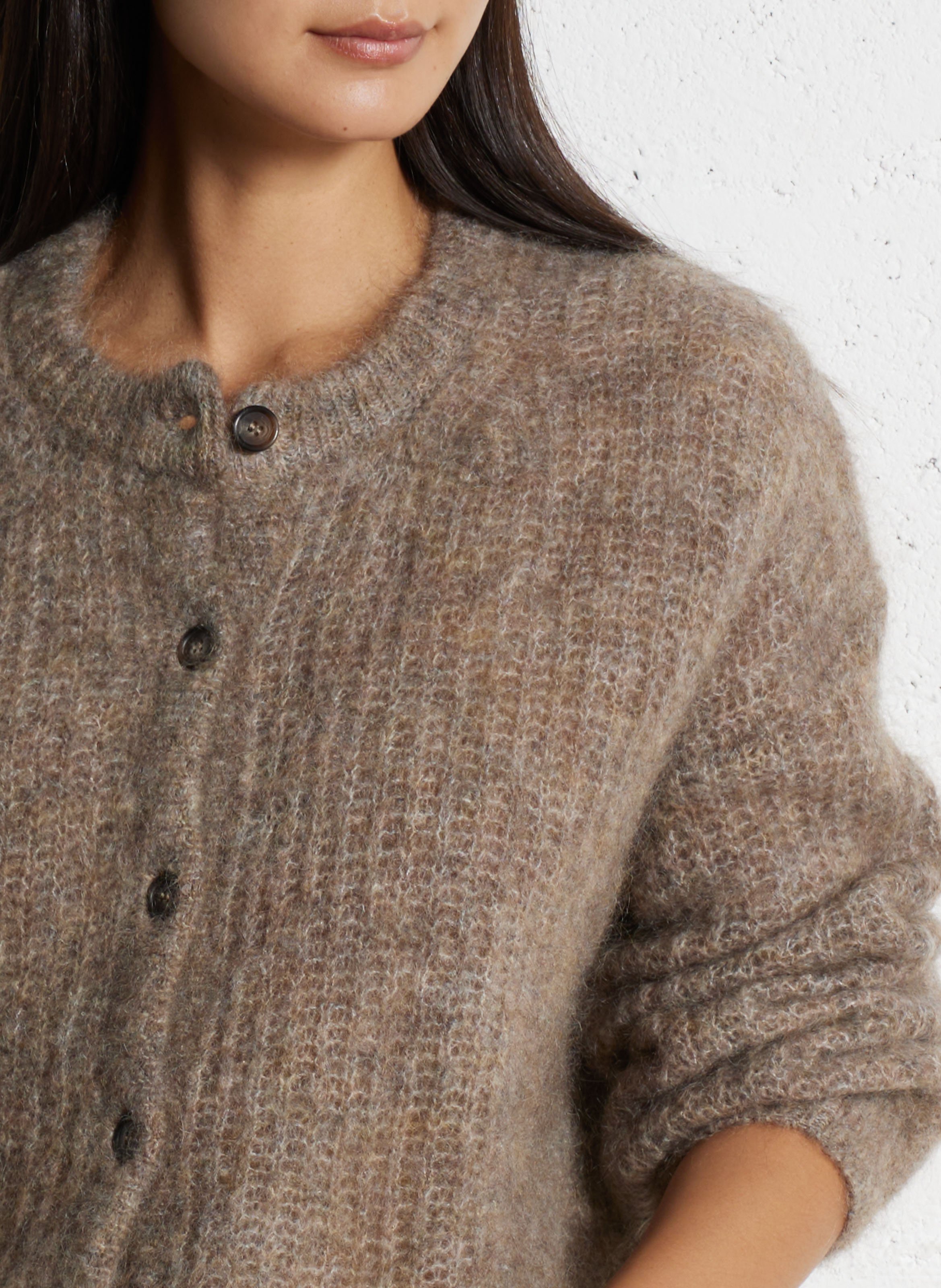 Oversized fluffy wool blend vest DES PETITS HAUTS Beige