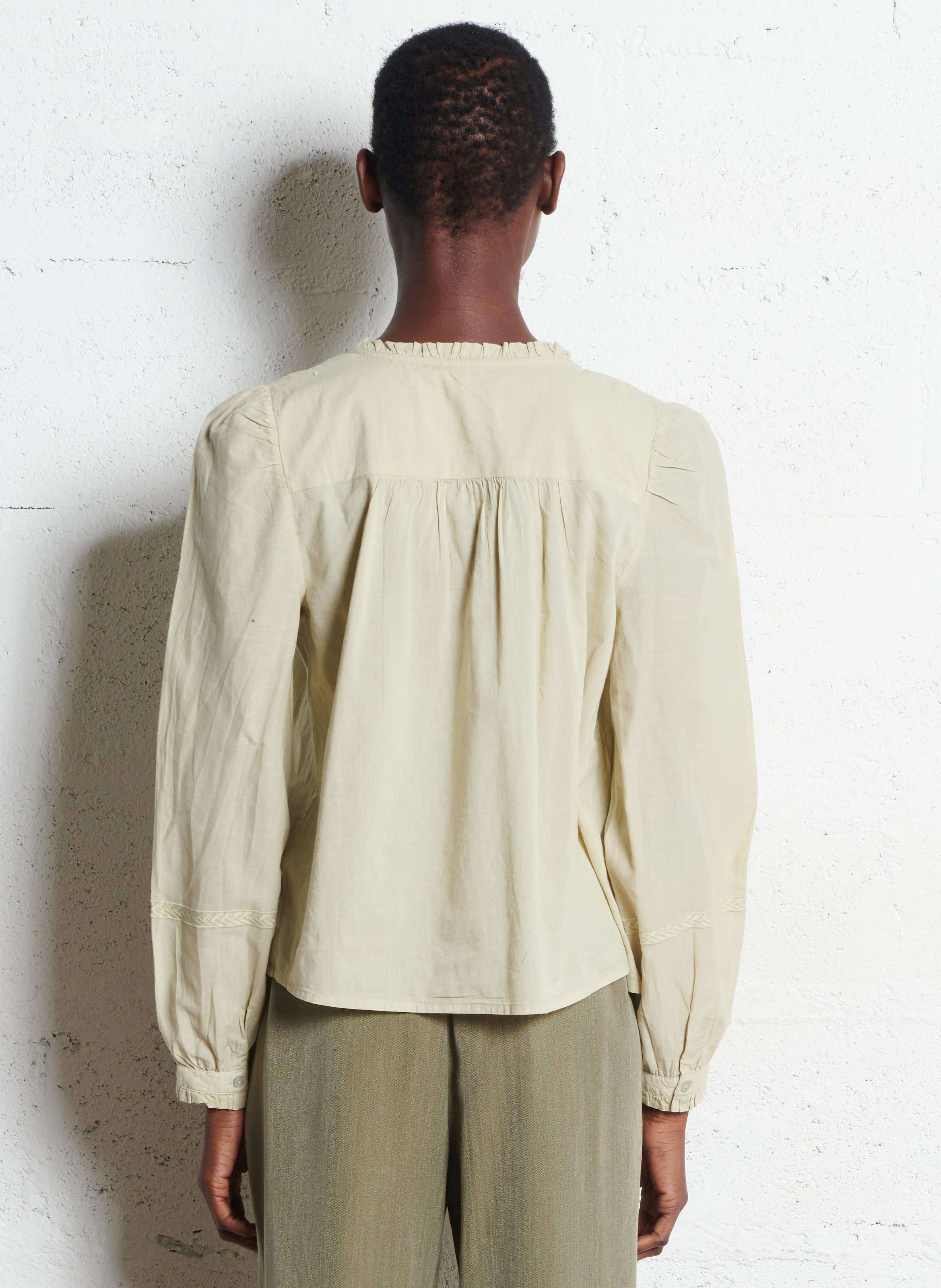 Chemise col V en coton LA PETITE ETOILE Vert