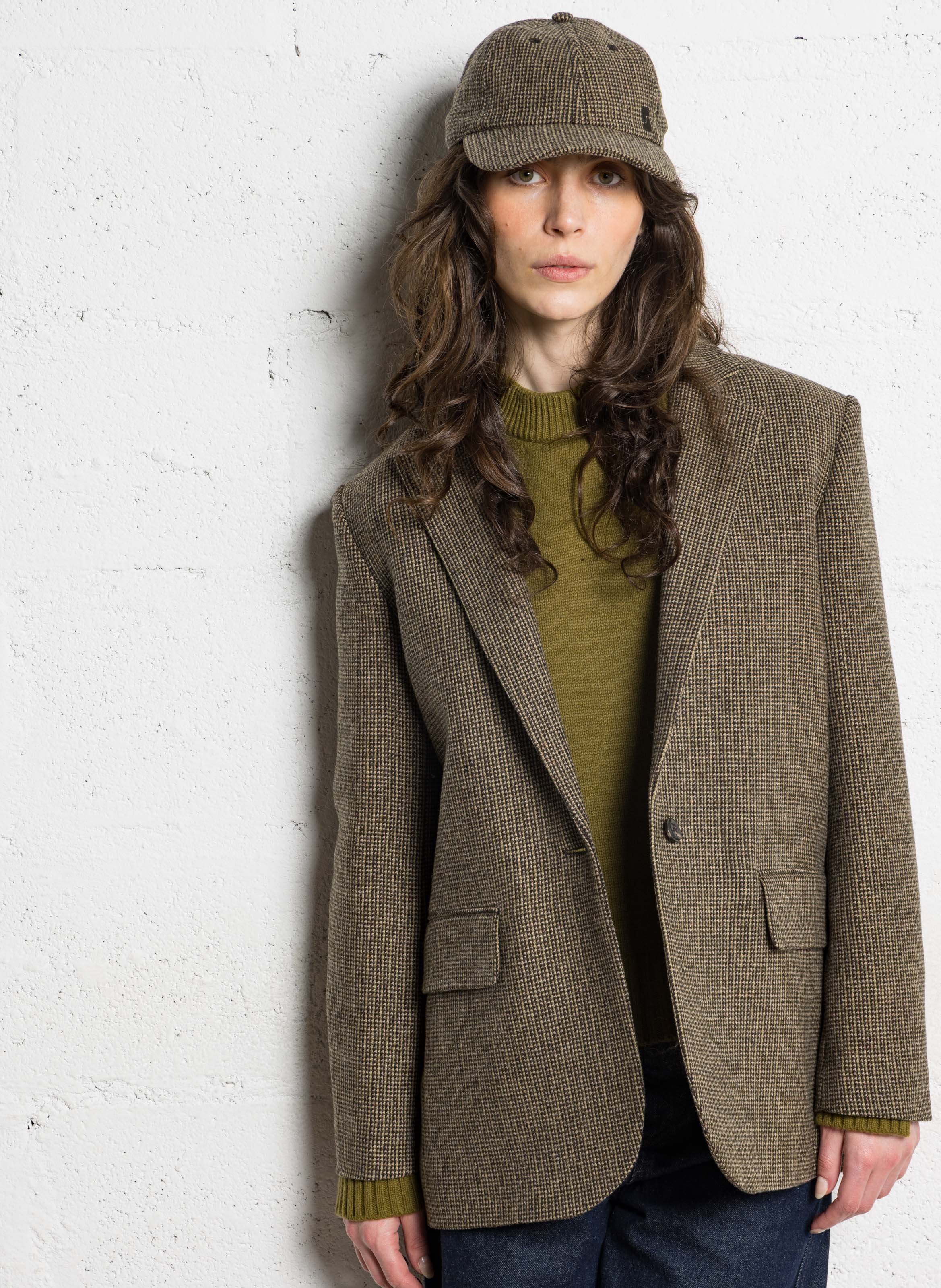 Veste de tailleur droite en laine SOEUR Marron