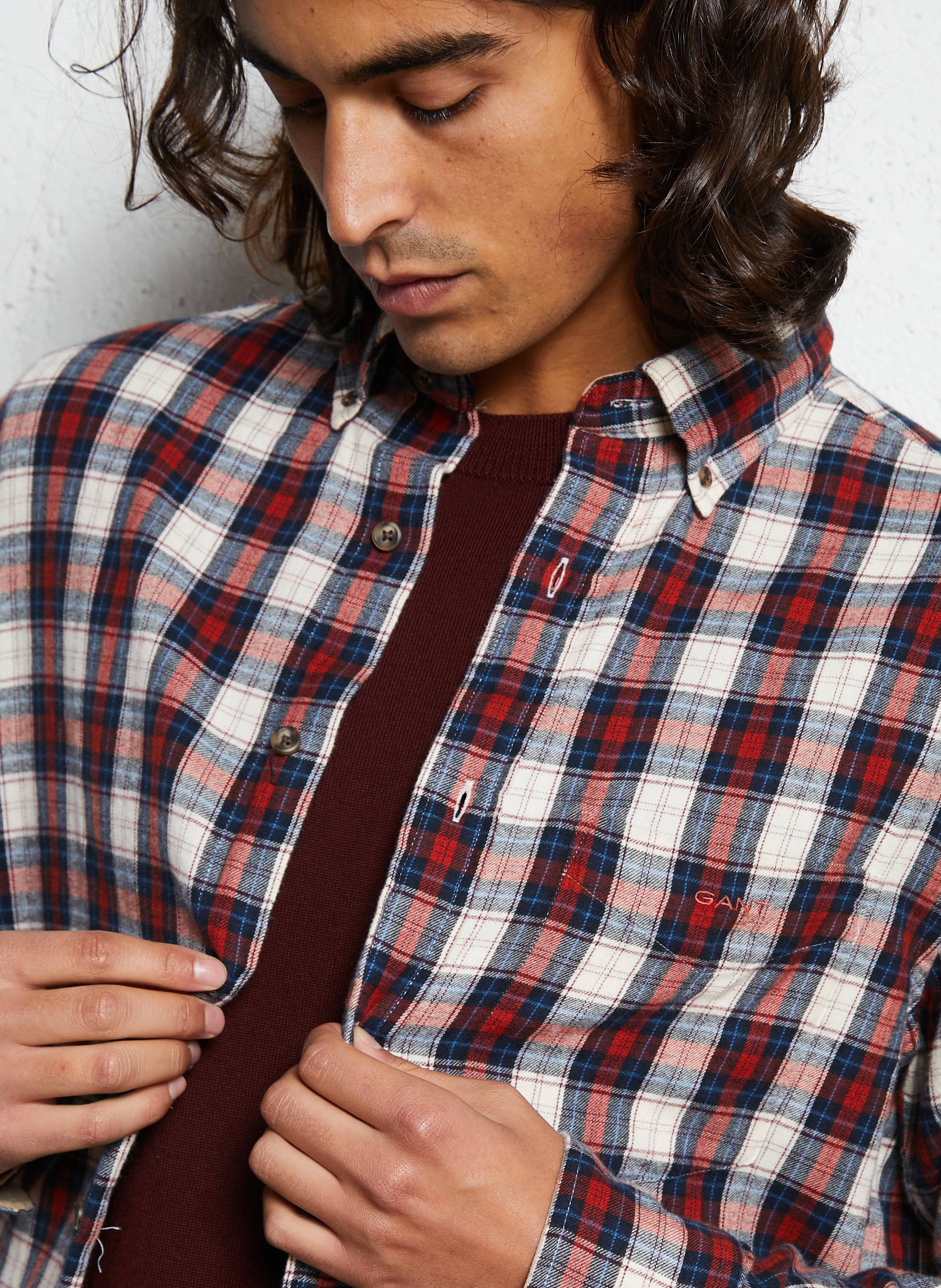Regular checked shirt GANT Red