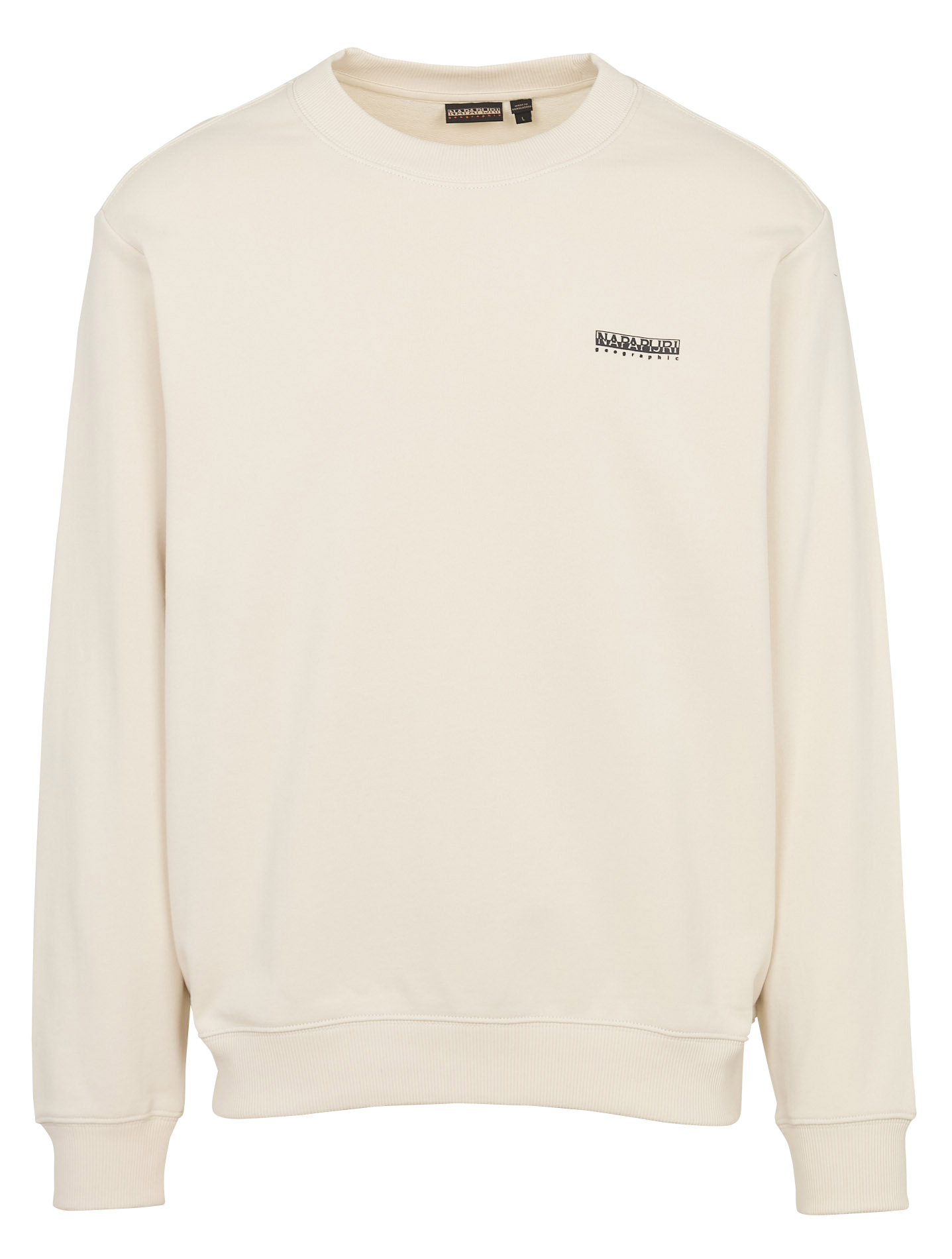 Straight-cut cotton round-neck sweater NAPAPIJRI Beige