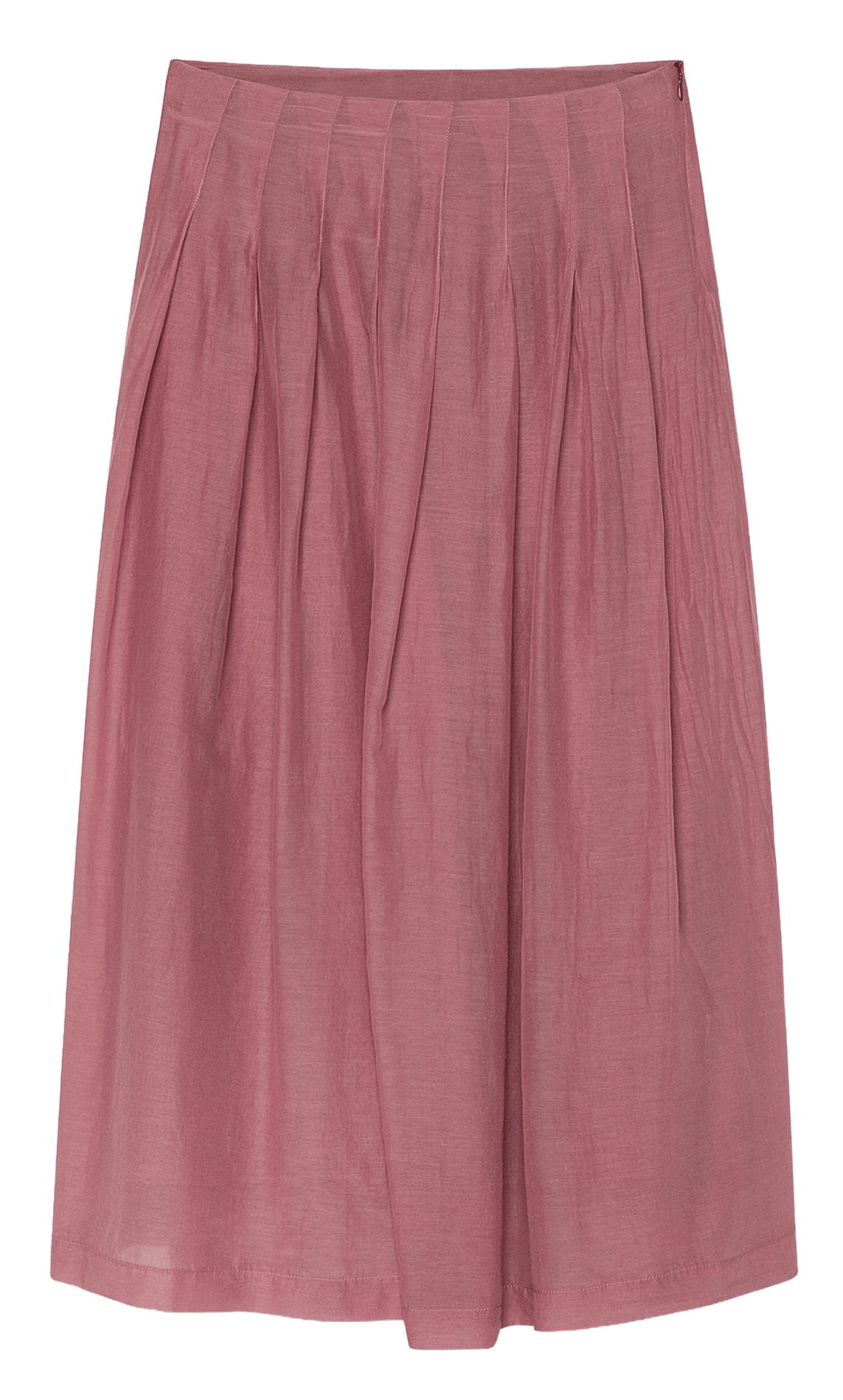 Plissierter Midi-Rock aus Baumwolle und Seide POMANDERE Blau