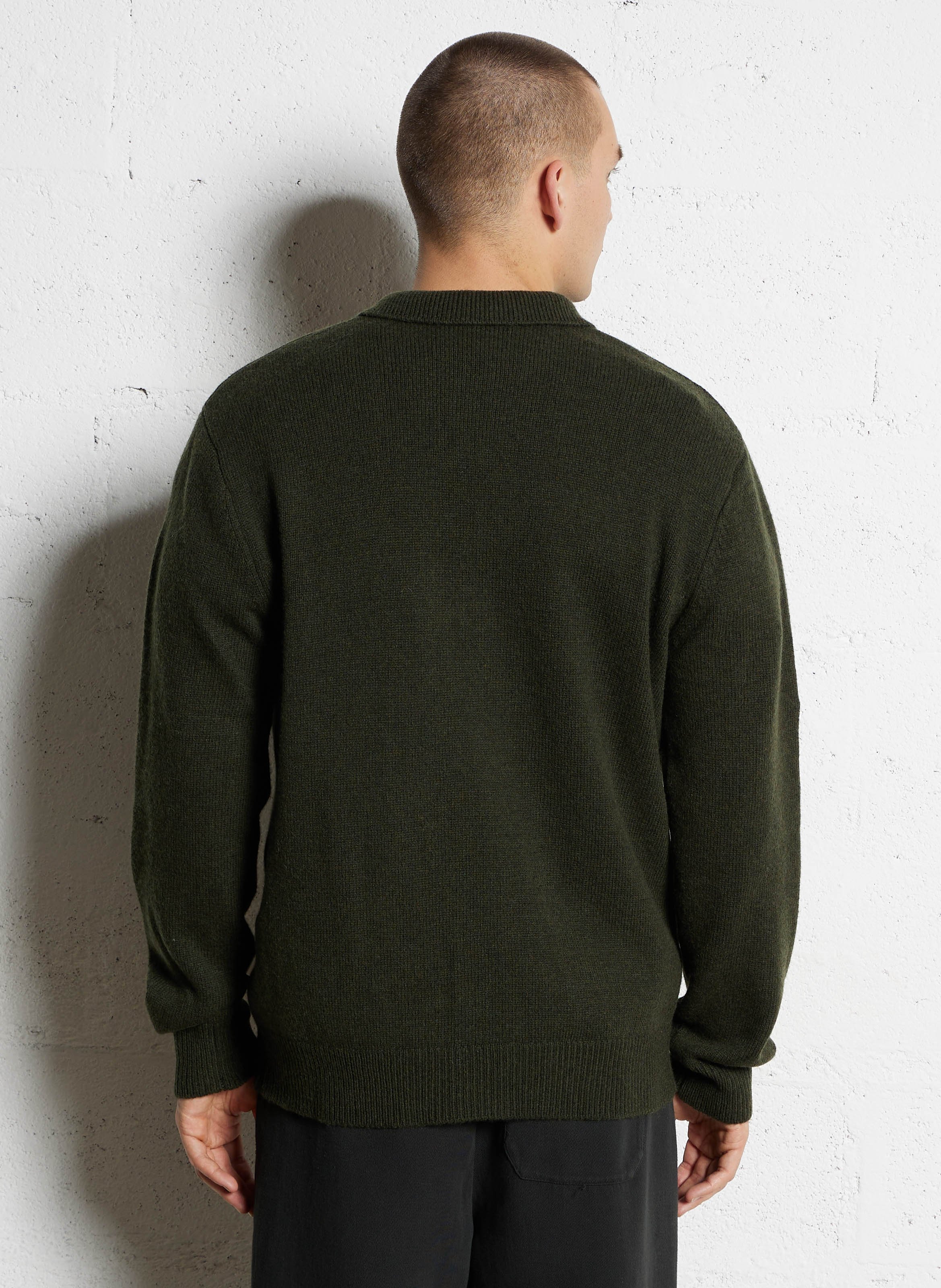 Buttoned wool blend plain vest MINIMUM Green