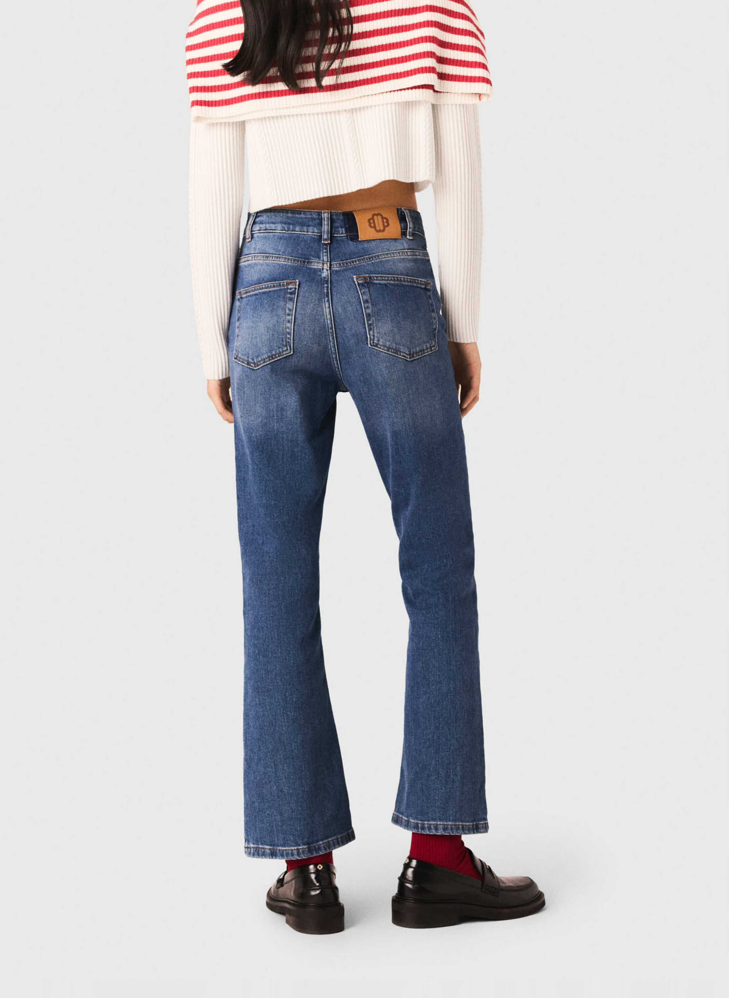 Straight-fit jeans van katoenmix MAJE Blauw