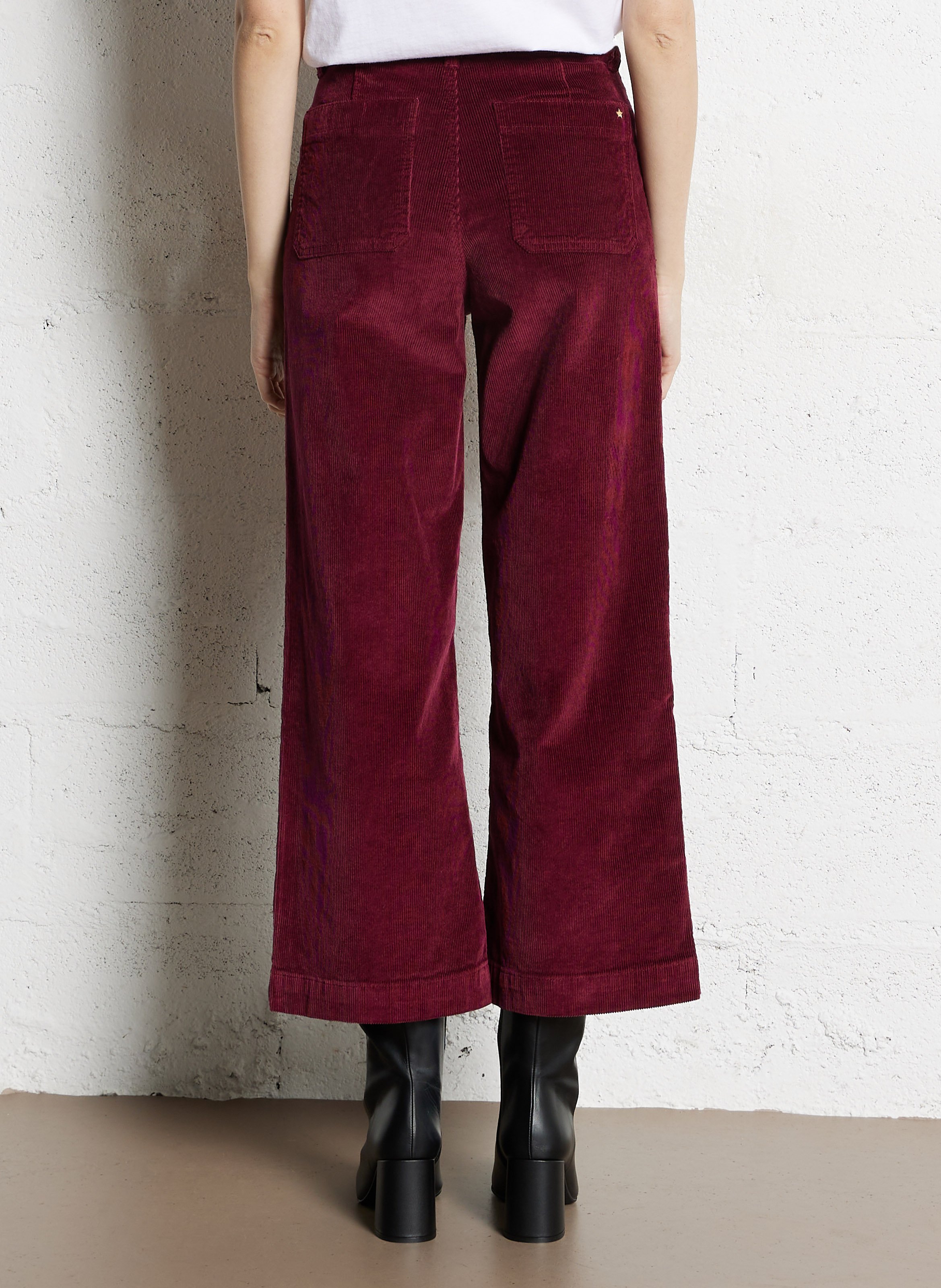 Jean taille haute évasée LA PETITE ETOILE Rouge