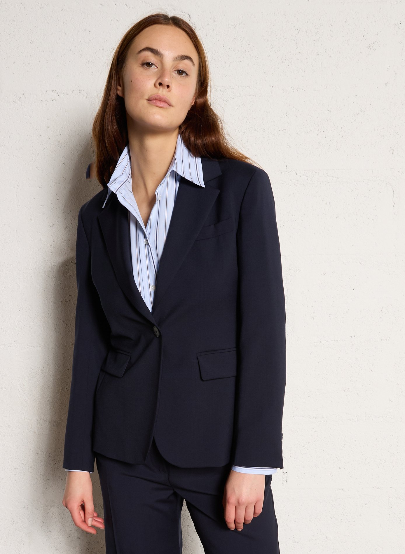 Veste tailleur droite unie en laine MAX MARA WEEK END