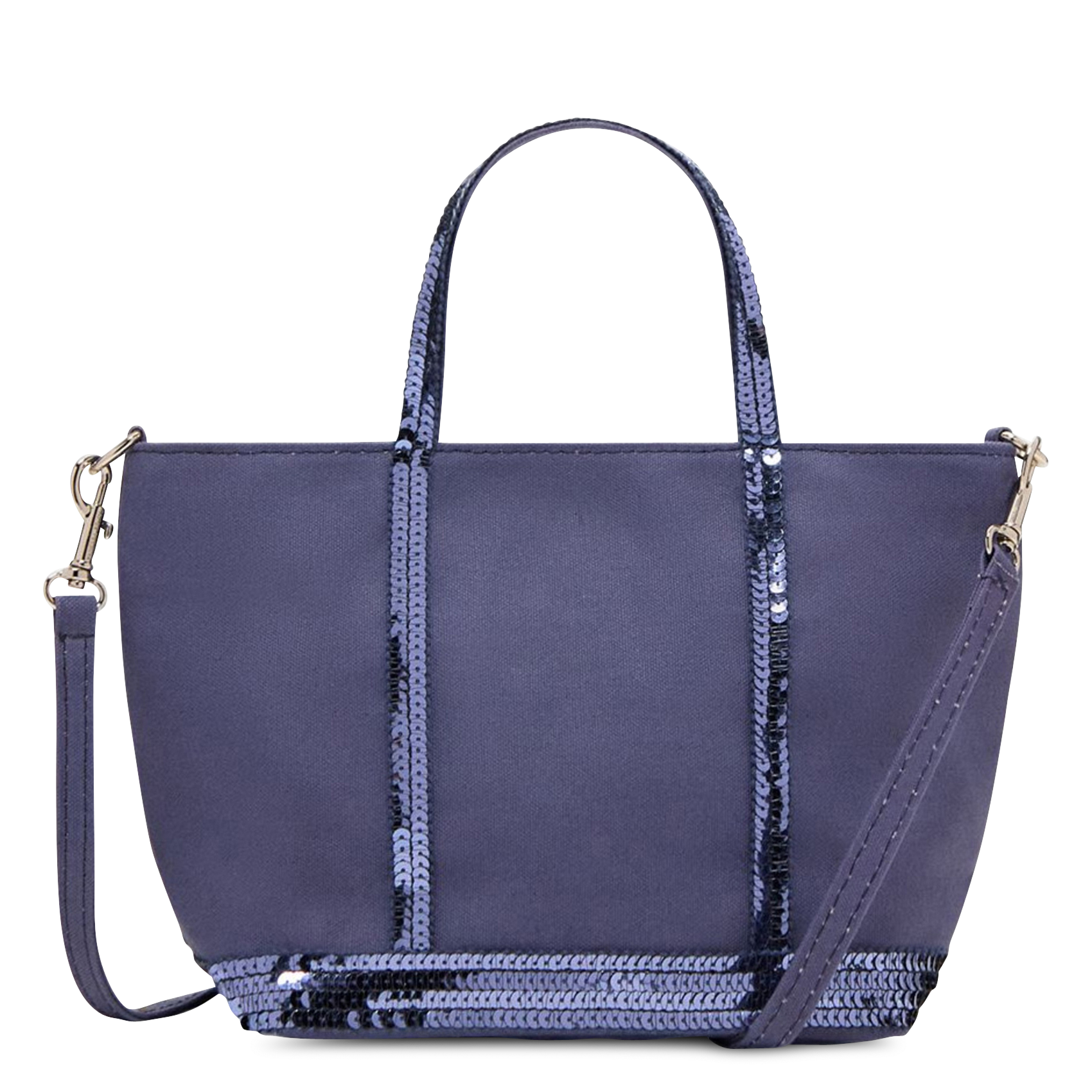 Mini canvas and sequin tote bag VANESSA BRUNO Blue
