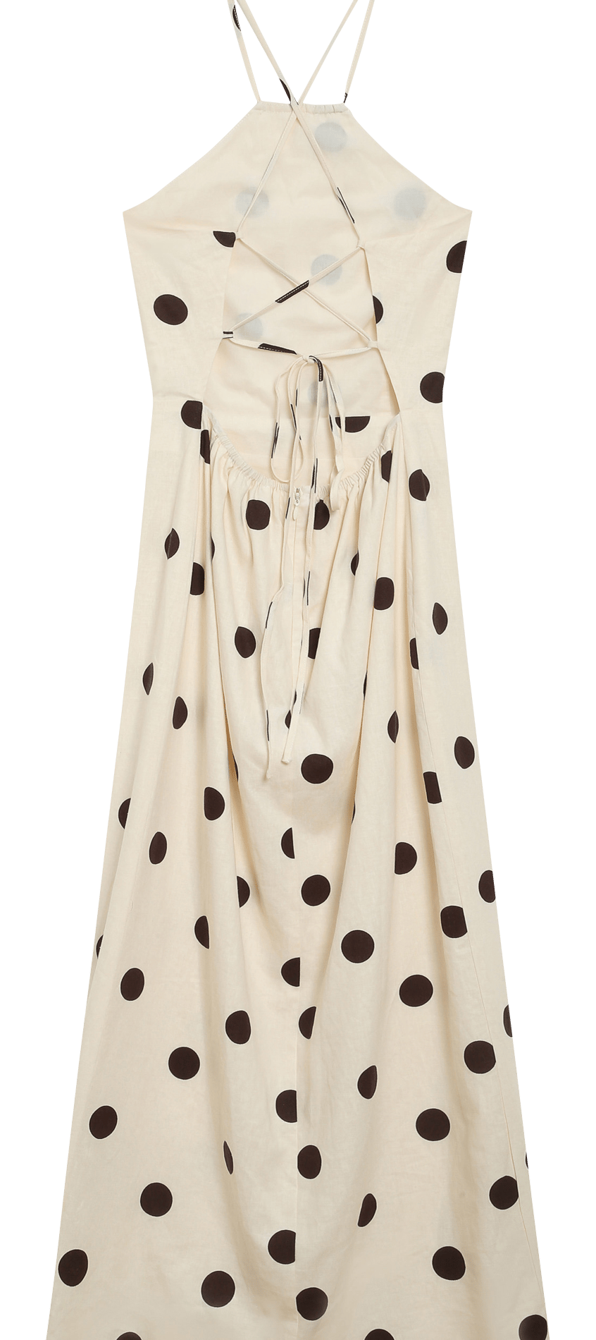 Lange jurk met Amerikaanse kraag van gemengd linnen GRACE ET MILA Wit