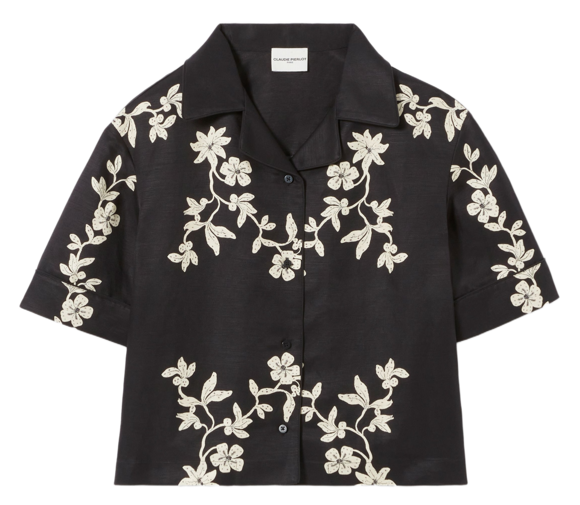 Shirt with straight cut and tailored collar, printed CLAUDIE PIERLOT Multicolored