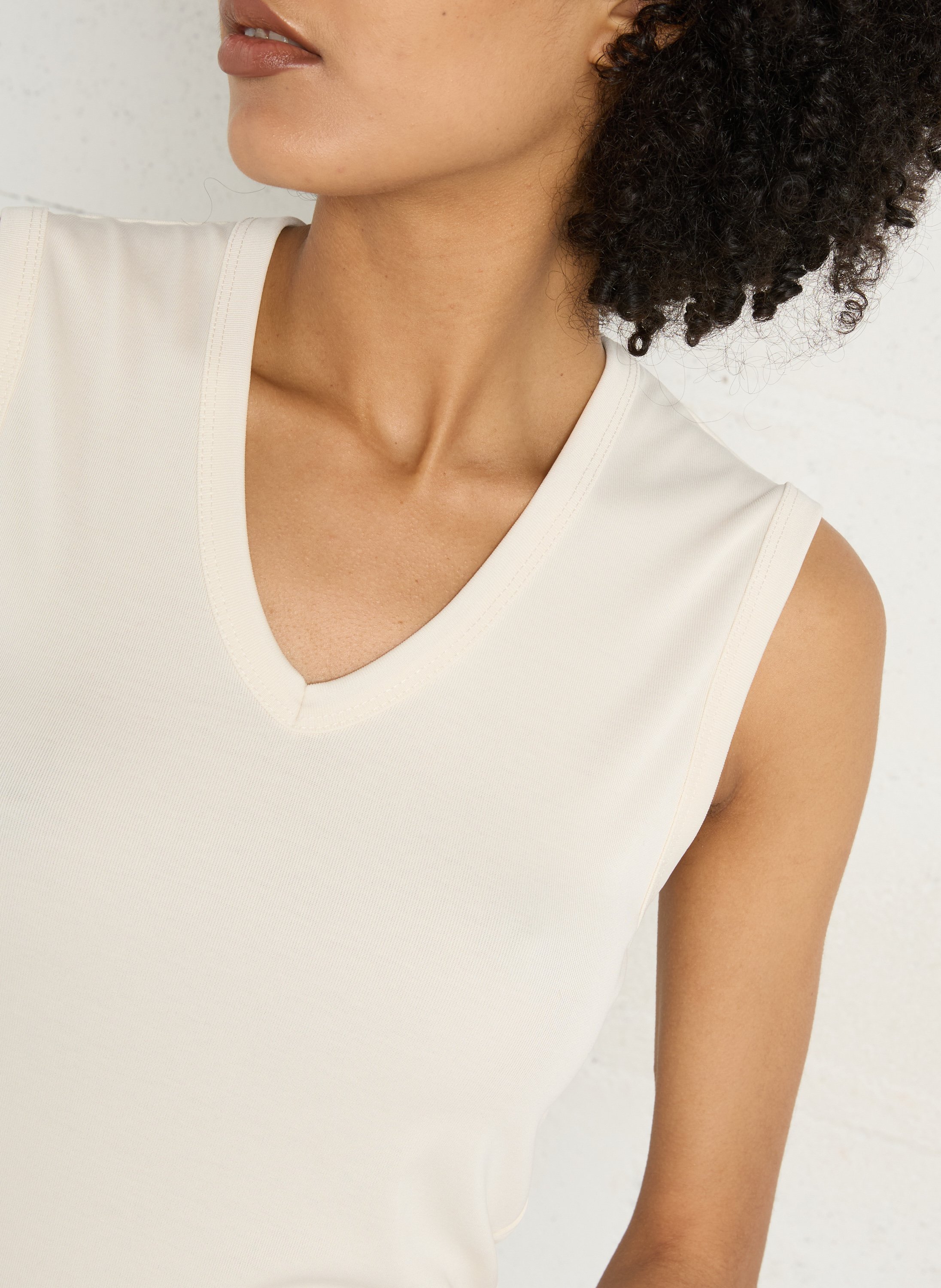 Débardeur droit col V IMPERIAL Beige