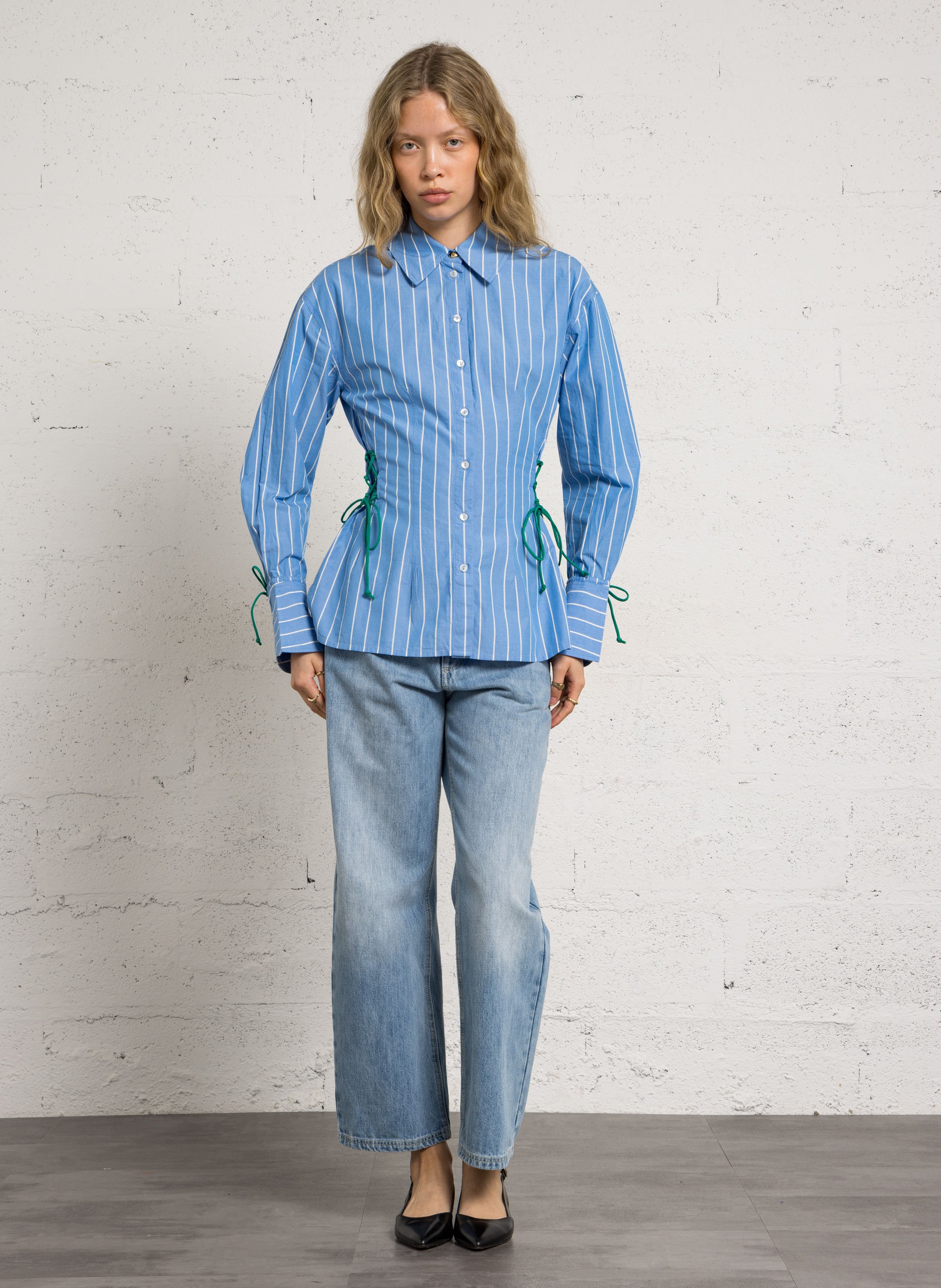 Chemise à rayures en coton  FABIENNE CHAPOT Bleu