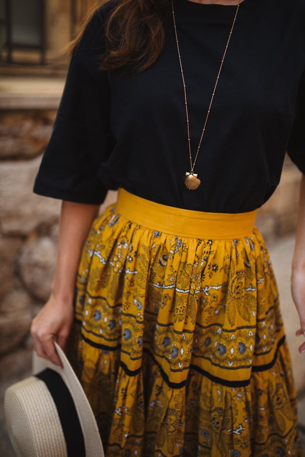 Long gold-plated shell necklace MONSIEUR SIMONE Silver