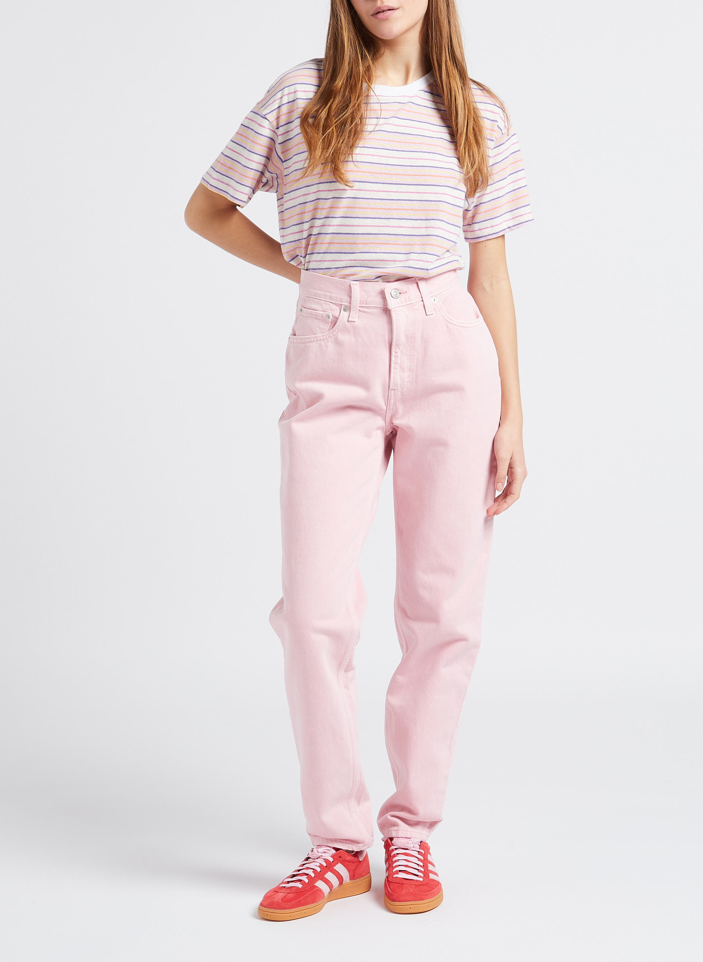 Mom Jeans aus Baumwolle LEVI'S Rot